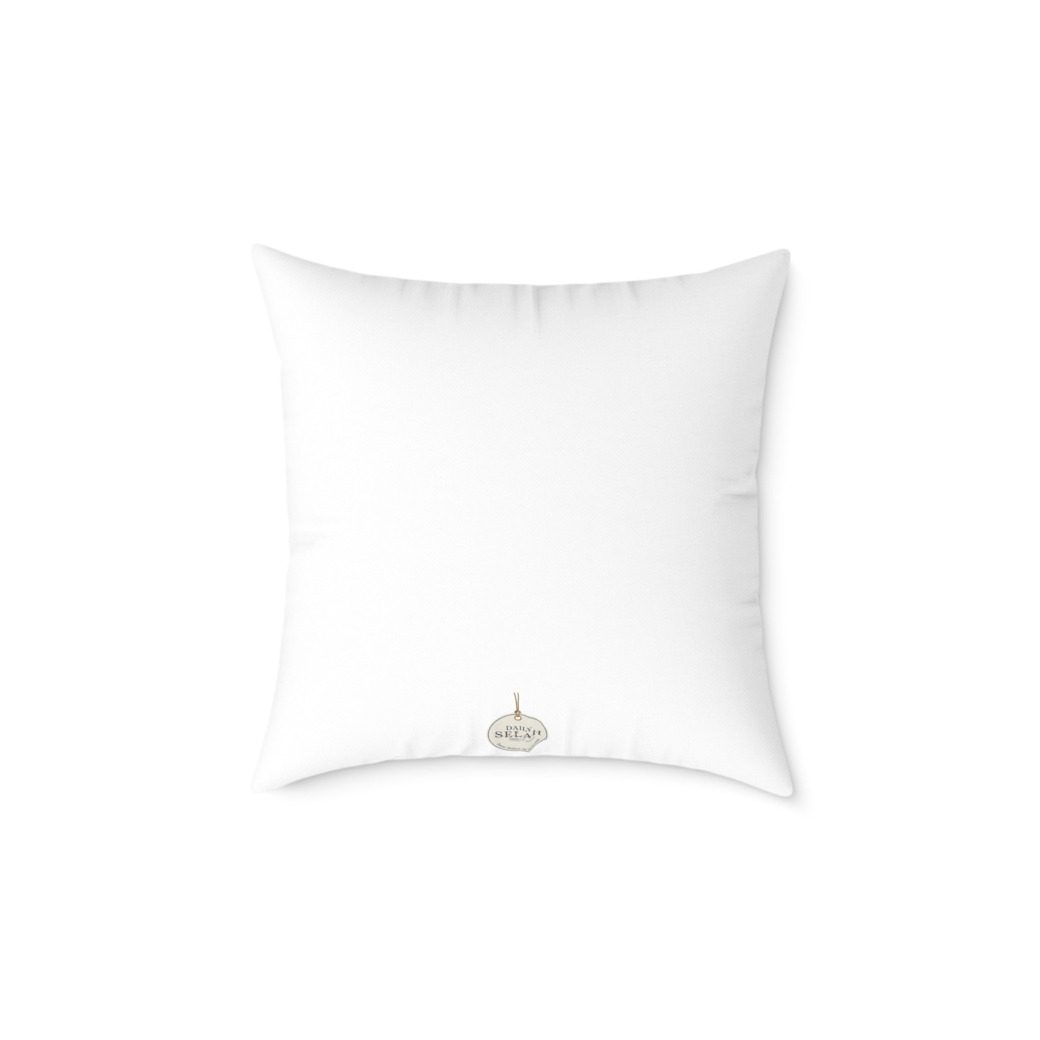 Pause Square Pillow – Minimalist Faith Inspired Neutral Canvas Throw Pillow with 'Pause' Typography