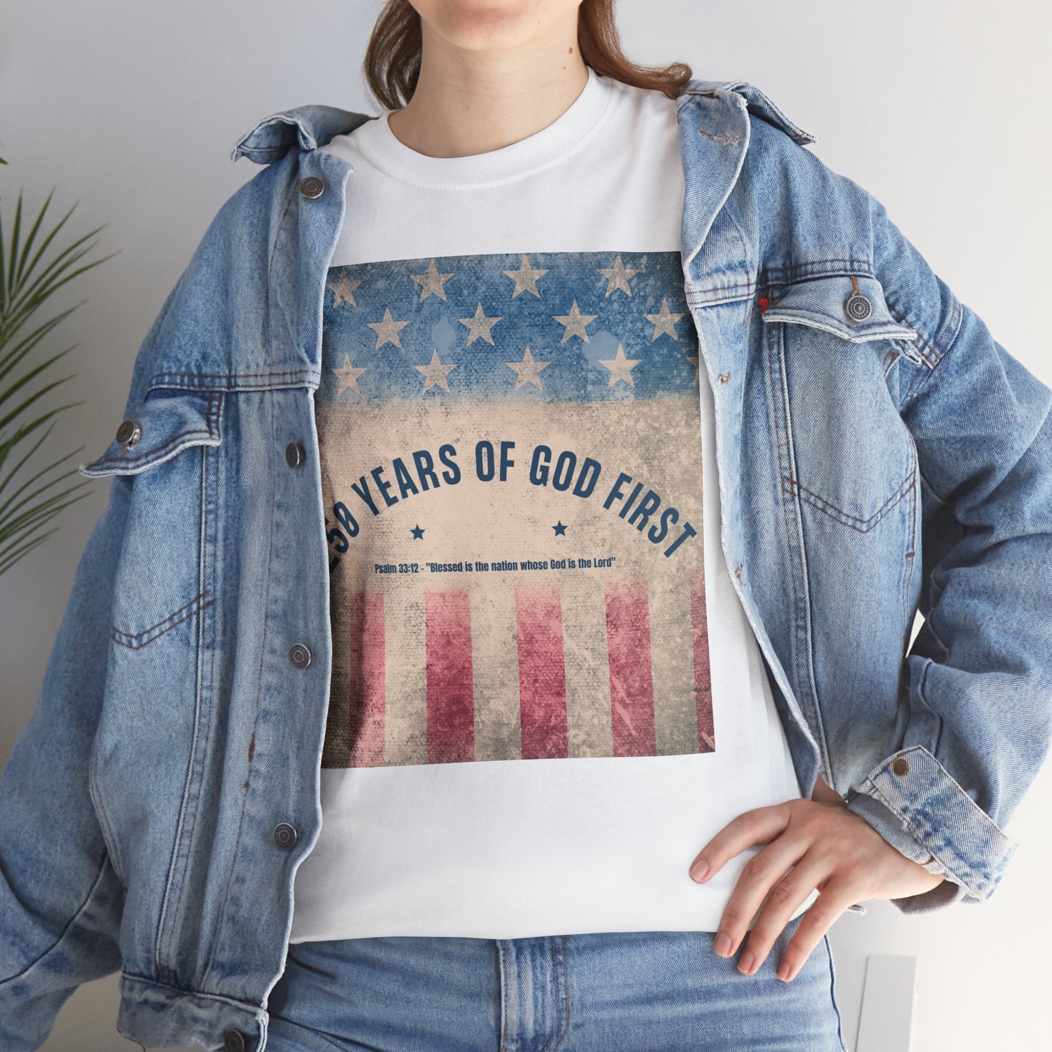 God First 250 Years Vintage American Flag  and Patriotic T-Shirt