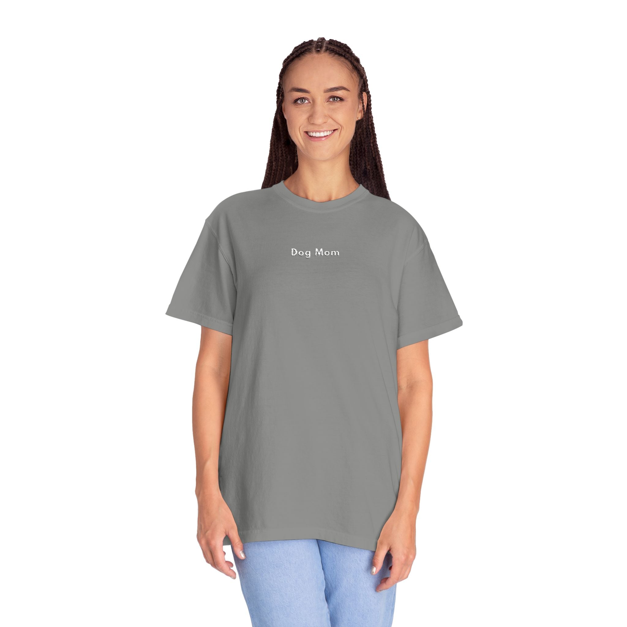 Embroidered  "Dog Mom" Garment-Dyed T-Shirt (Comfort Colors)