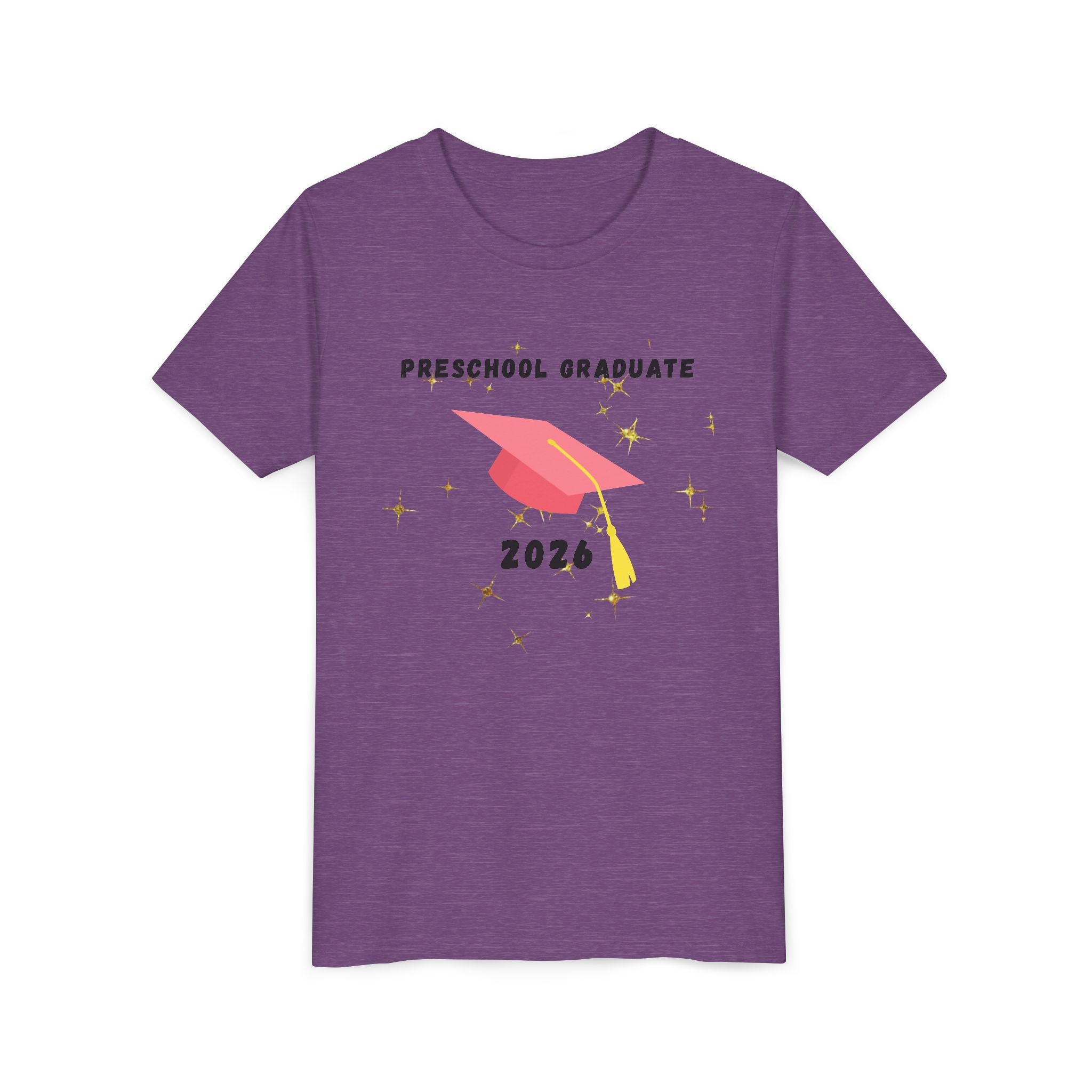 Preschool Graduate 2026 Youth Tee — Pink Graduation Cap Kids Shirt