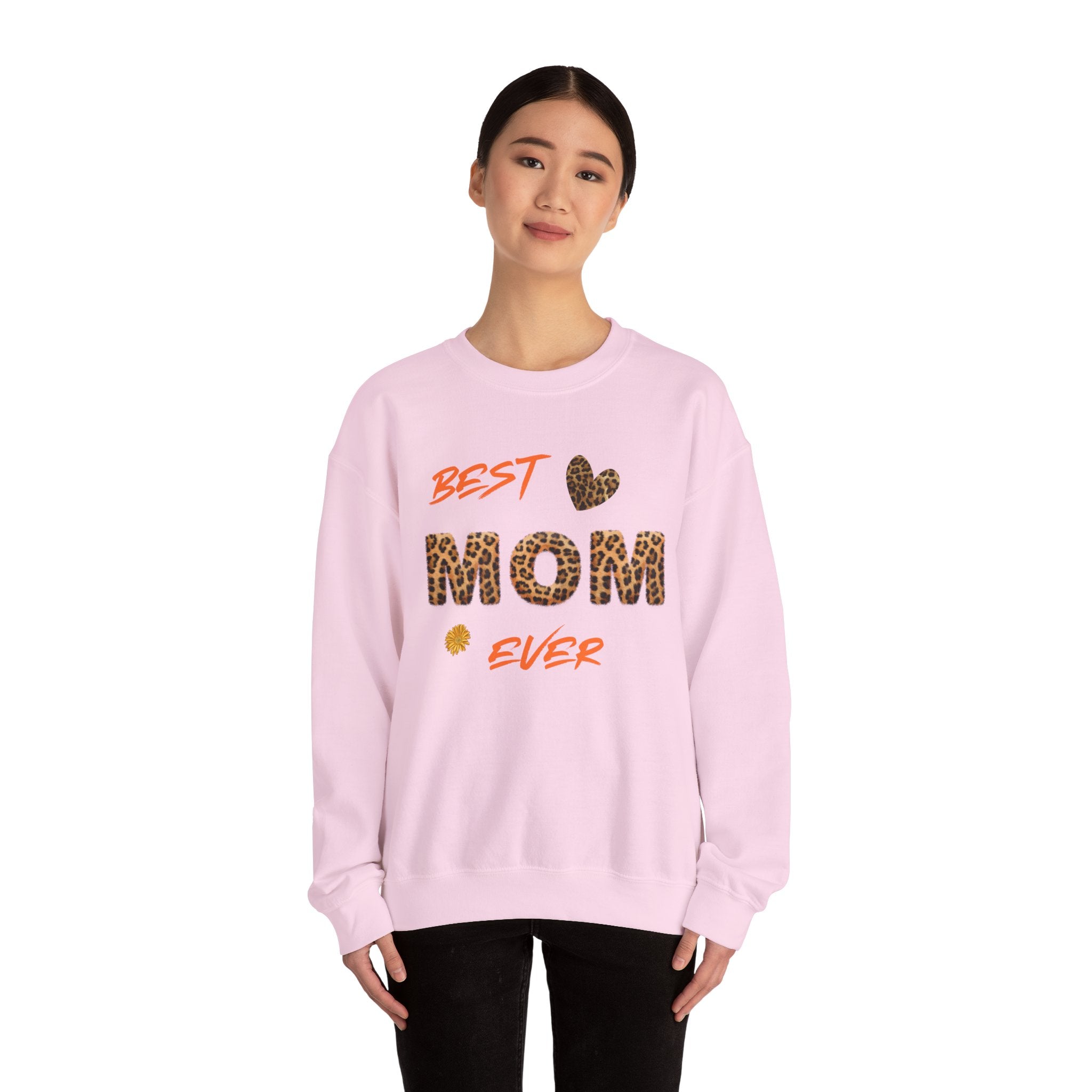 Leopard Print "Best Mom Ever" Sweatshirt | Mom Design Crewneck
