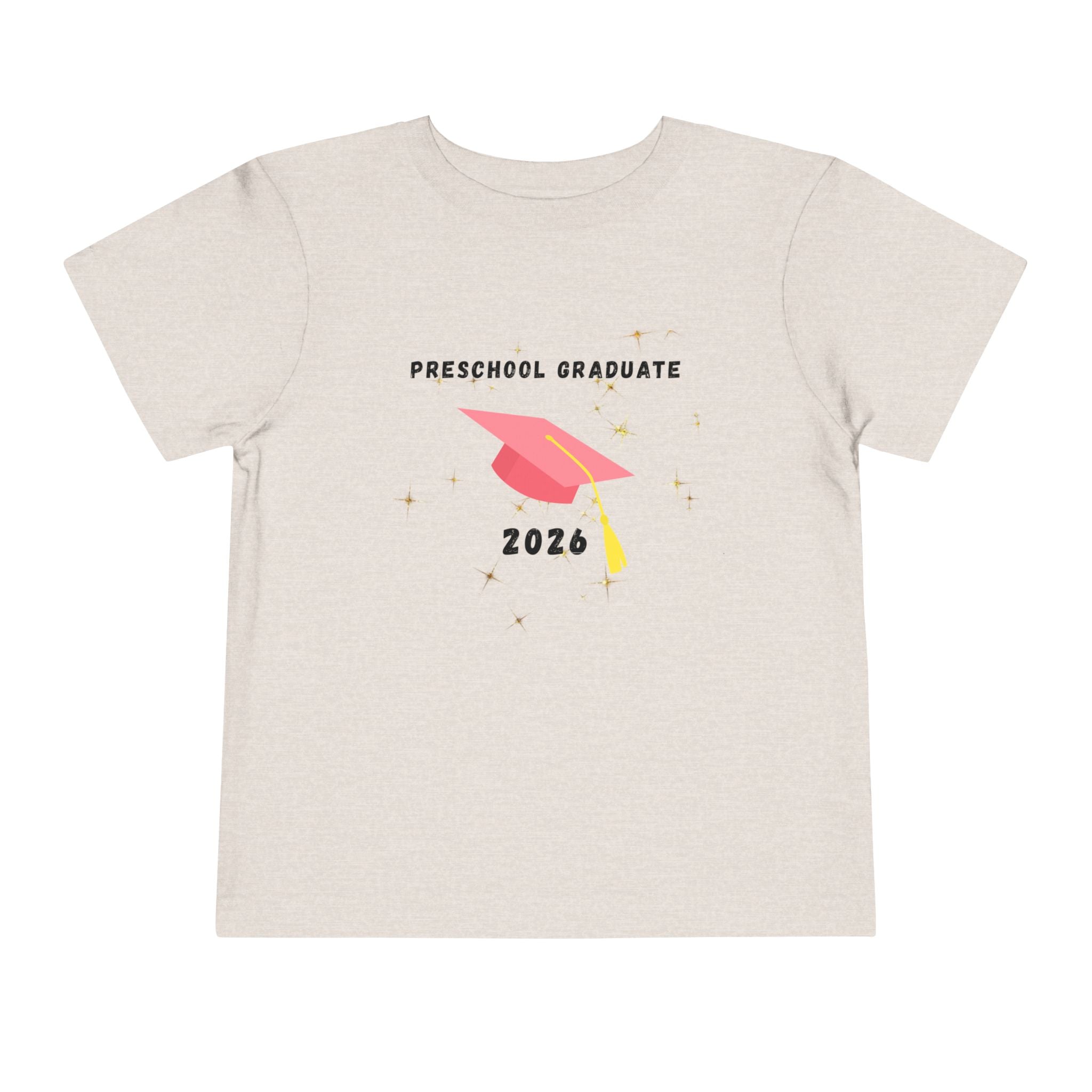 Preschool Graduate 2026 Toddler Tee — Pink Graduation Cap Shirt