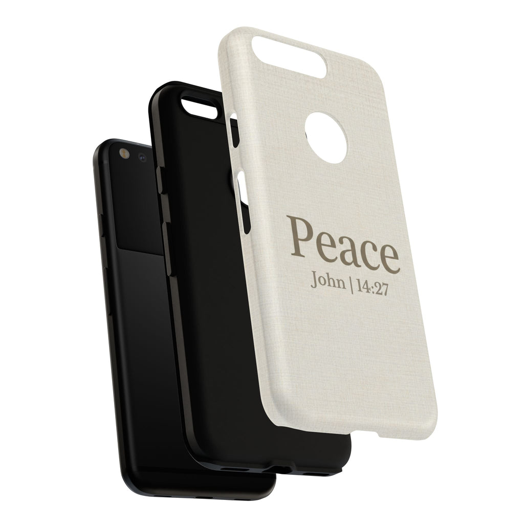 Peace (John 14:27) Phone Case — Minimalist Christian Scripture iPhone & Android Cover