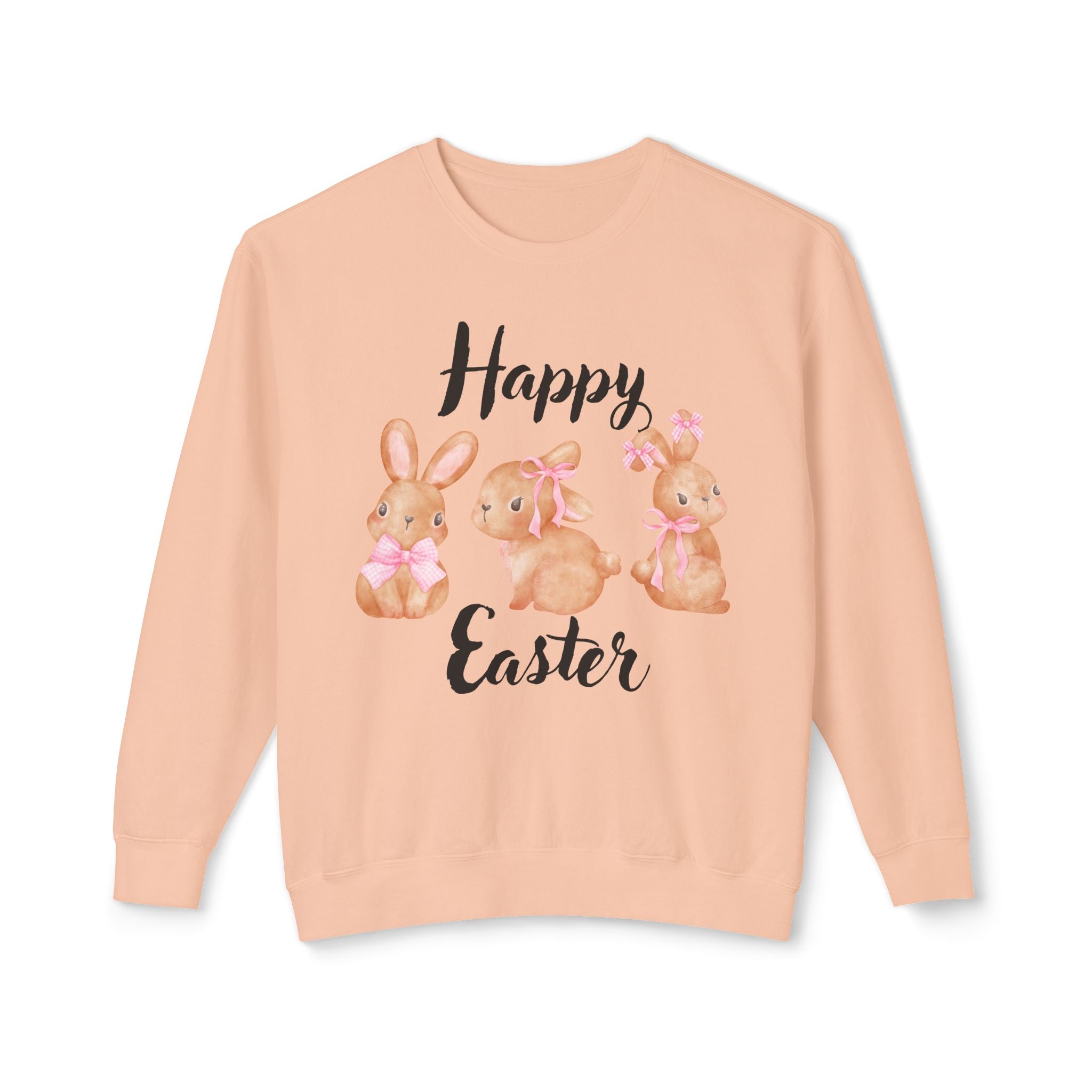 Comfort Colors - Easter Bunny Crewneck Sweatshirt – "Happy Easter" Pastel Bunny Design