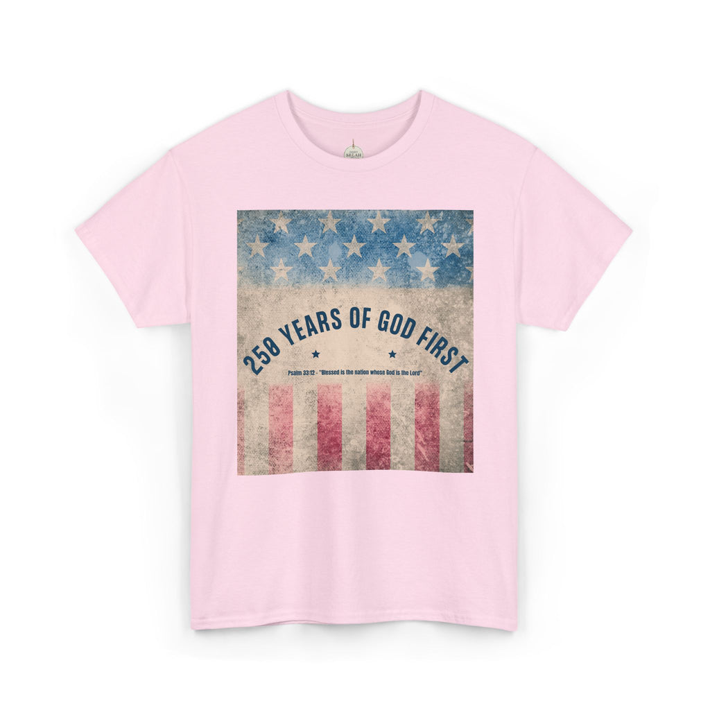 God First 250 Years Vintage American Flag  and Patriotic T-Shirt