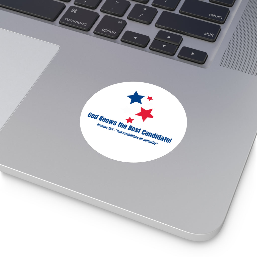Vote! Gods Candidate Trust His Plan 2026 Round Sticker | Political Sticker