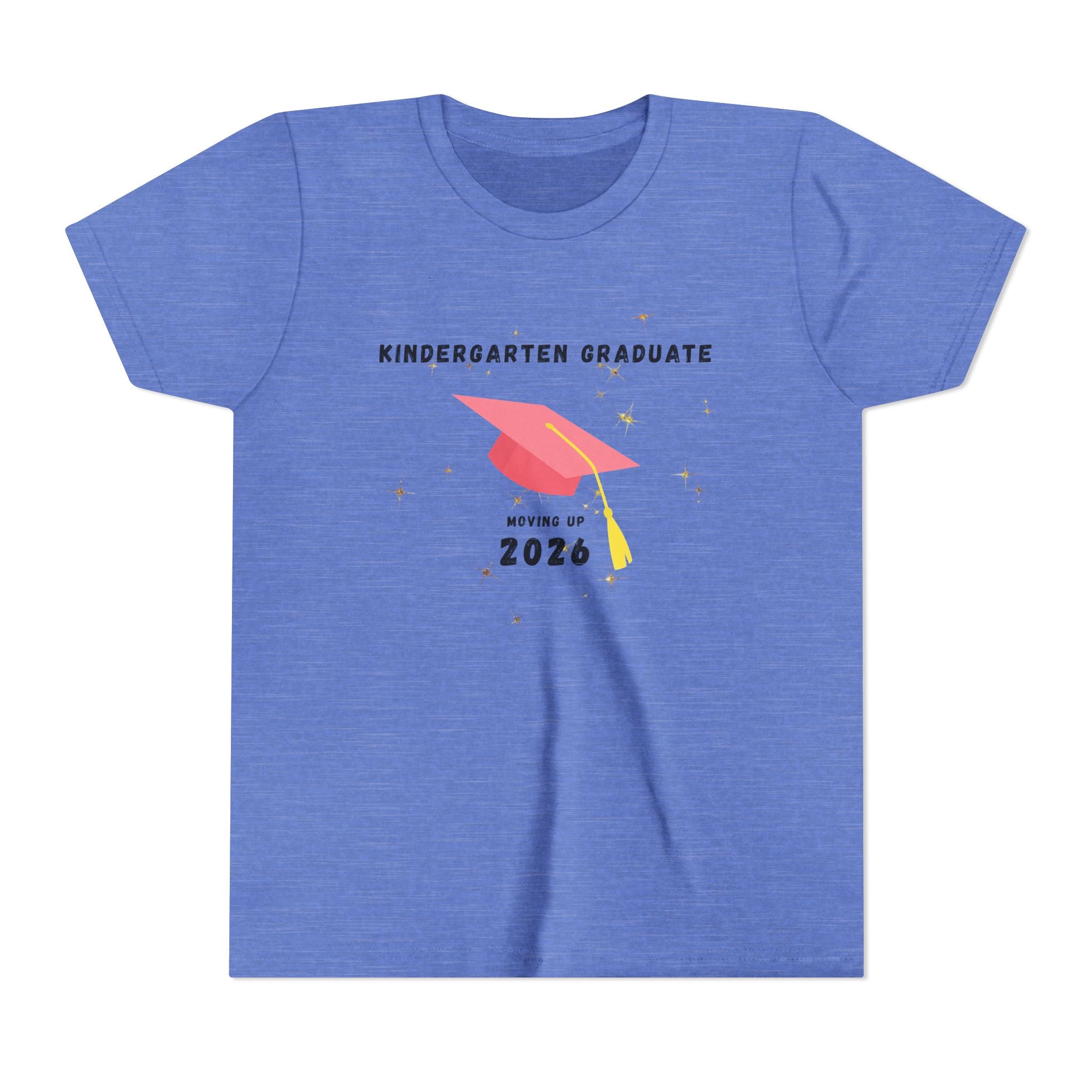 Kindergarten Graduate 2026 Youth Tee — Moving Up Graduation Cap Shirt
