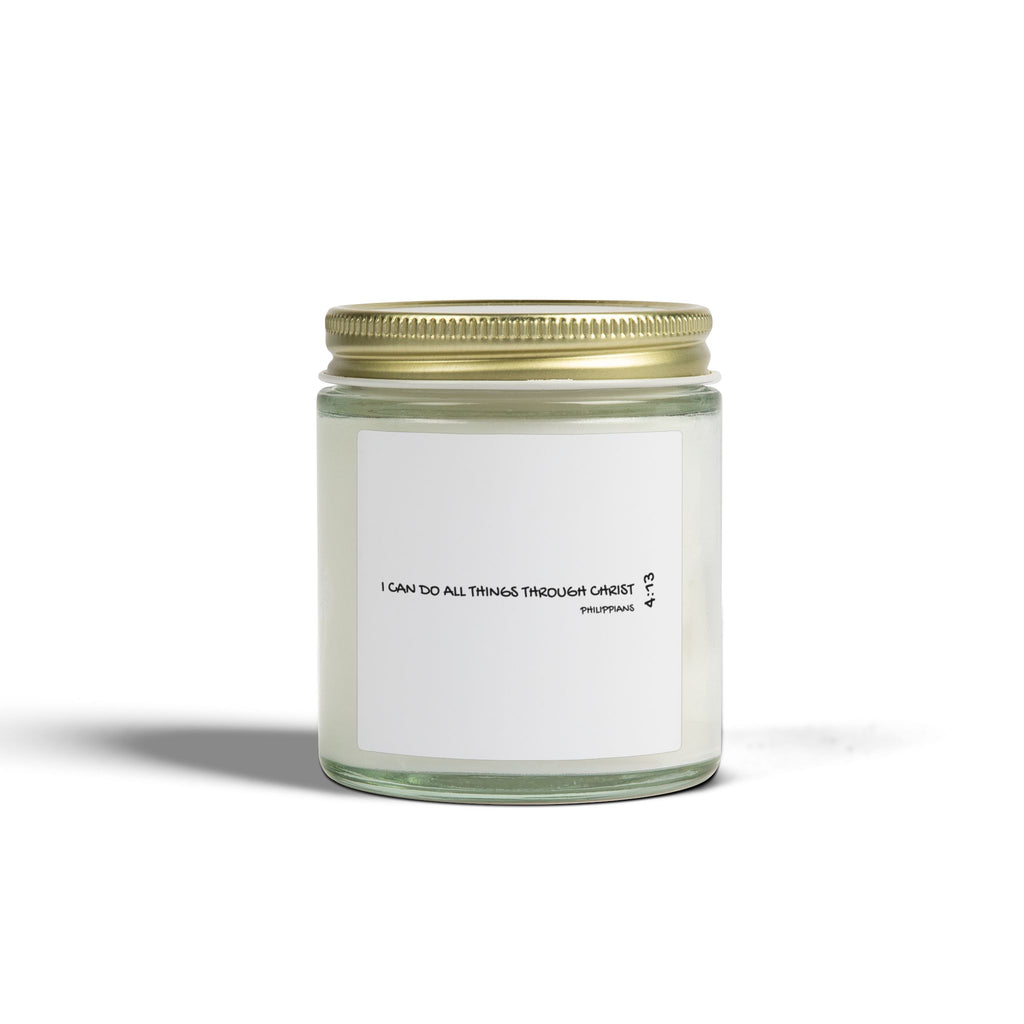 Coconut Apricot and Other Scented Candle (4oz/9oz) — Faith Inspirational 'I Can Do All Things' Jar Candle