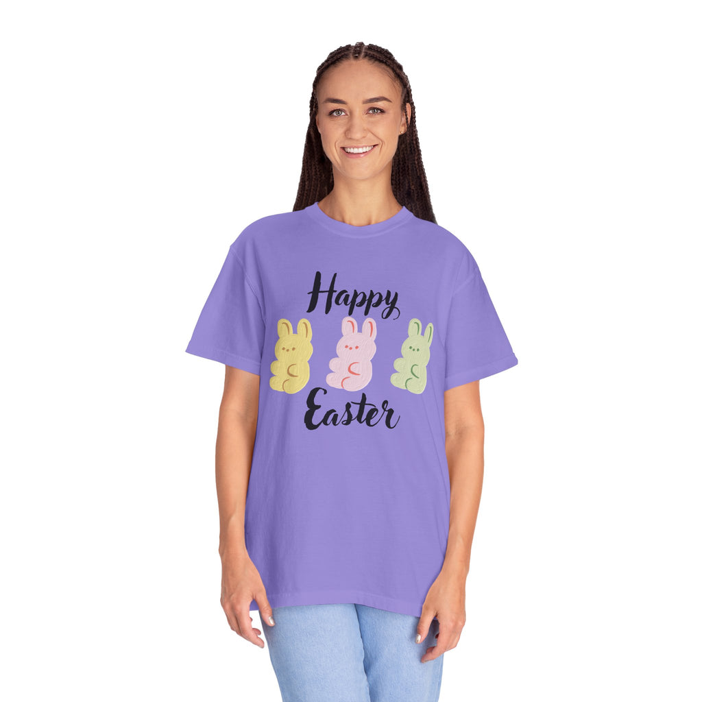Happy Easter T-Shirt — 3 Pastel Bunny Peeps Spring Holiday Tee