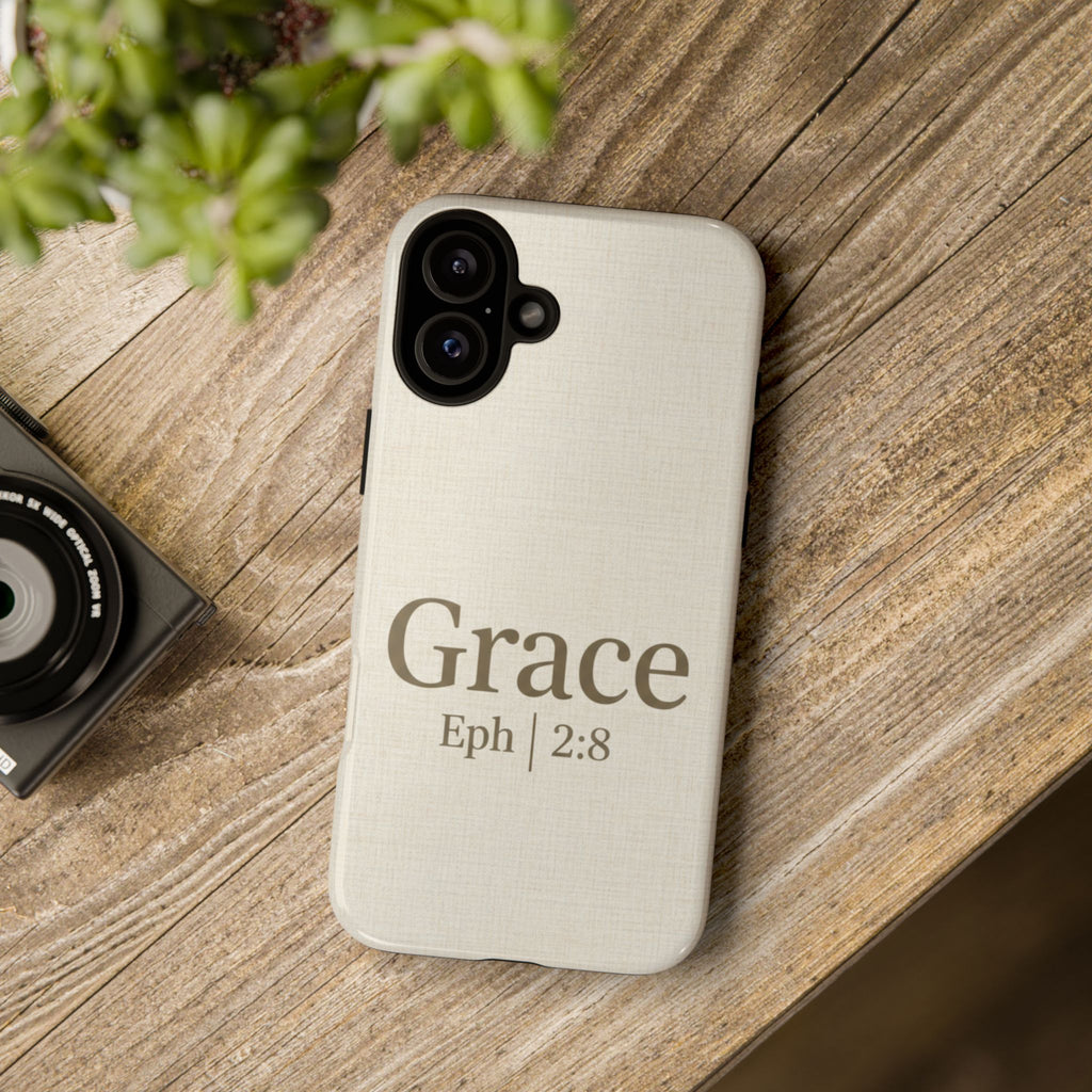 Grace (Ephesians 2:8) Phone Case — Minimalist Christian Inspirational Tough Case