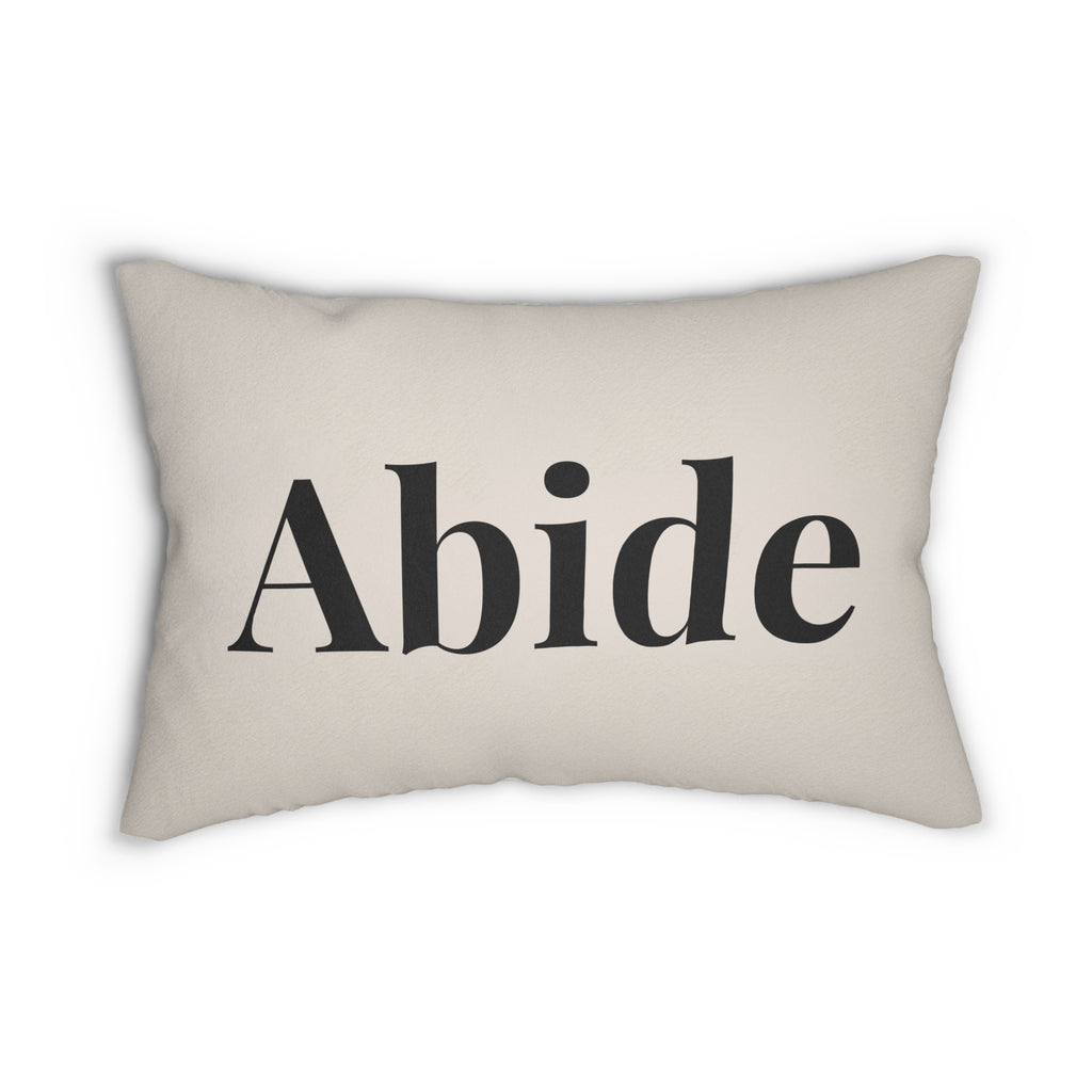 Abide Lumbar Pillow — Minimalist Neutral Faith-Inspired Decorative Throw Pillow