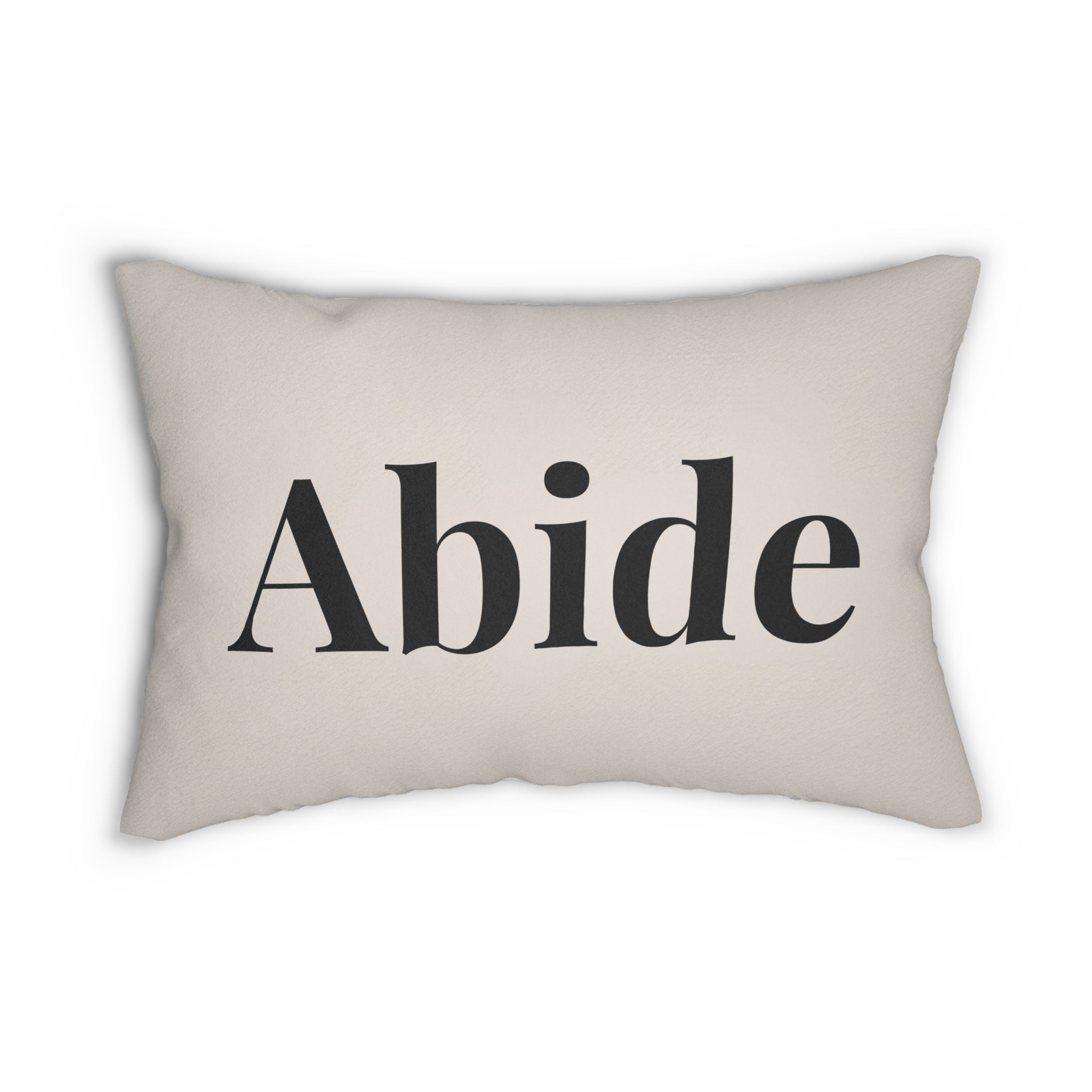 Abide Lumbar Pillow — Minimalist Neutral Faith-Inspired Decorative Throw Pillow