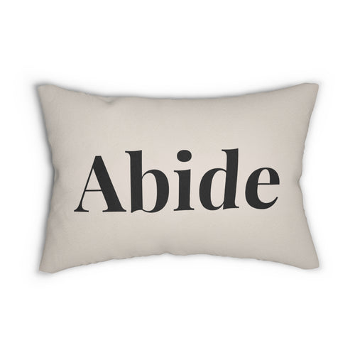 Abide Lumbar Pillow — Minimalist Neutral Faith-Inspired Decorative Throw Pillow