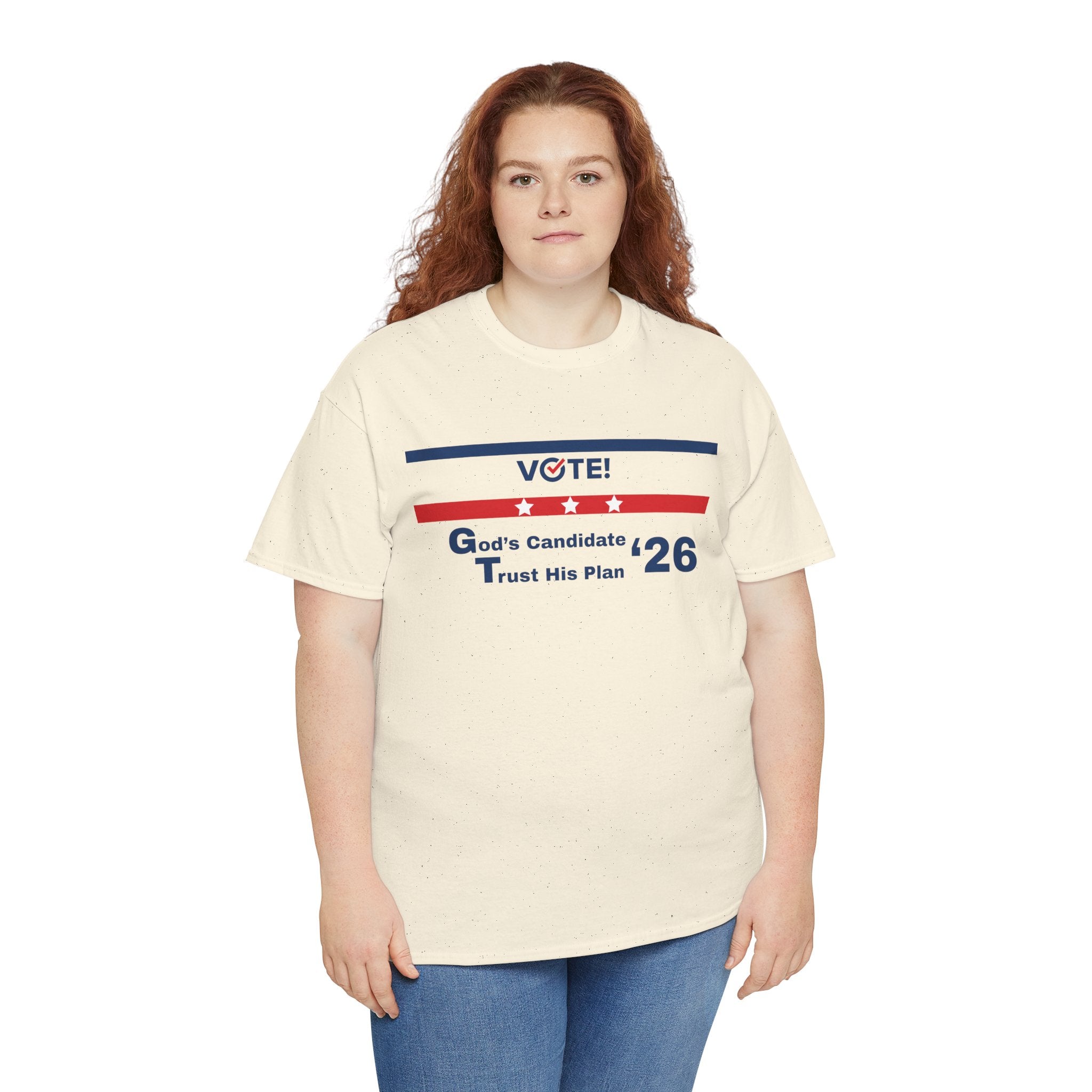 Political Vote '26 T‑Shirt — "God's Candidate Trust His Plan" Patriotic Tee