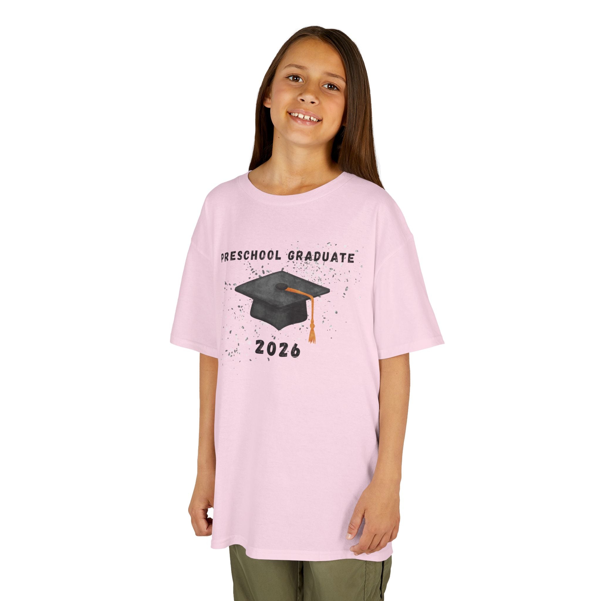Preschool Graduate 2026 Kids T-Shirt — Graduation Cap Celebration Tee