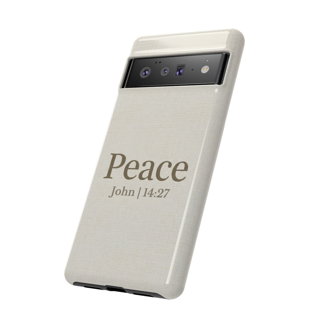 Peace (John 14:27) Phone Case — Minimalist Christian Scripture iPhone & Android Cover