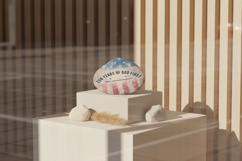 250 Years of God First Sticker, USA 250th Birthday, America Semiquincentennial 2026, Psalm 33:12, Patriotic Christian Sticker