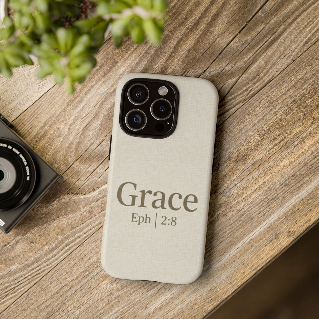 Grace (Ephesians 2:8) Phone Case — Minimalist Christian Inspirational Tough Case