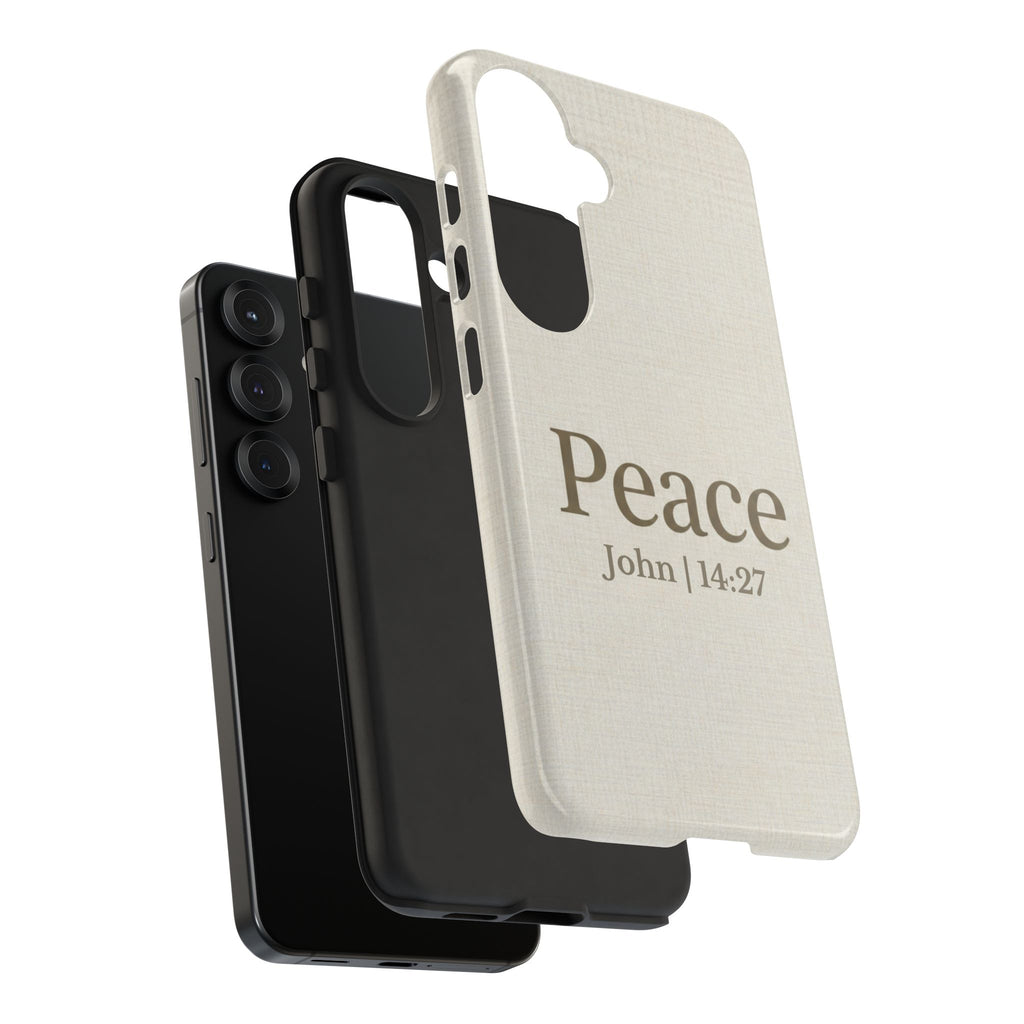 Peace (John 14:27) Phone Case — Minimalist Christian Scripture iPhone & Android Cover