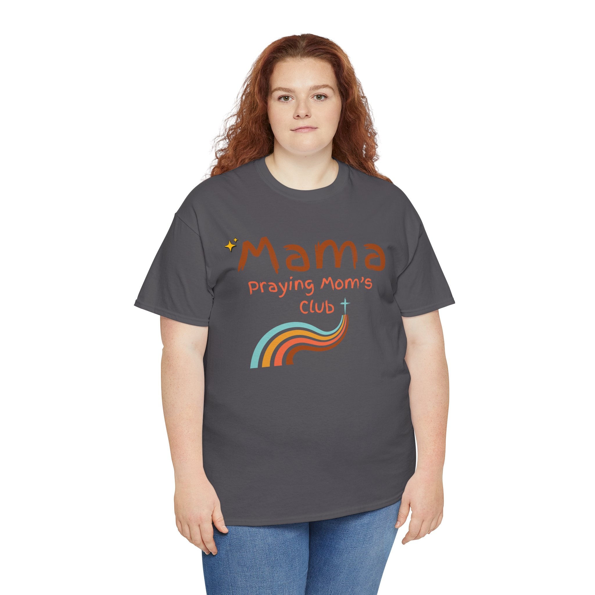 Mama Praying Mom's Club Tee — Inspirational Christian Mama T-Shirt with Rainbow - Mother's Day Gift