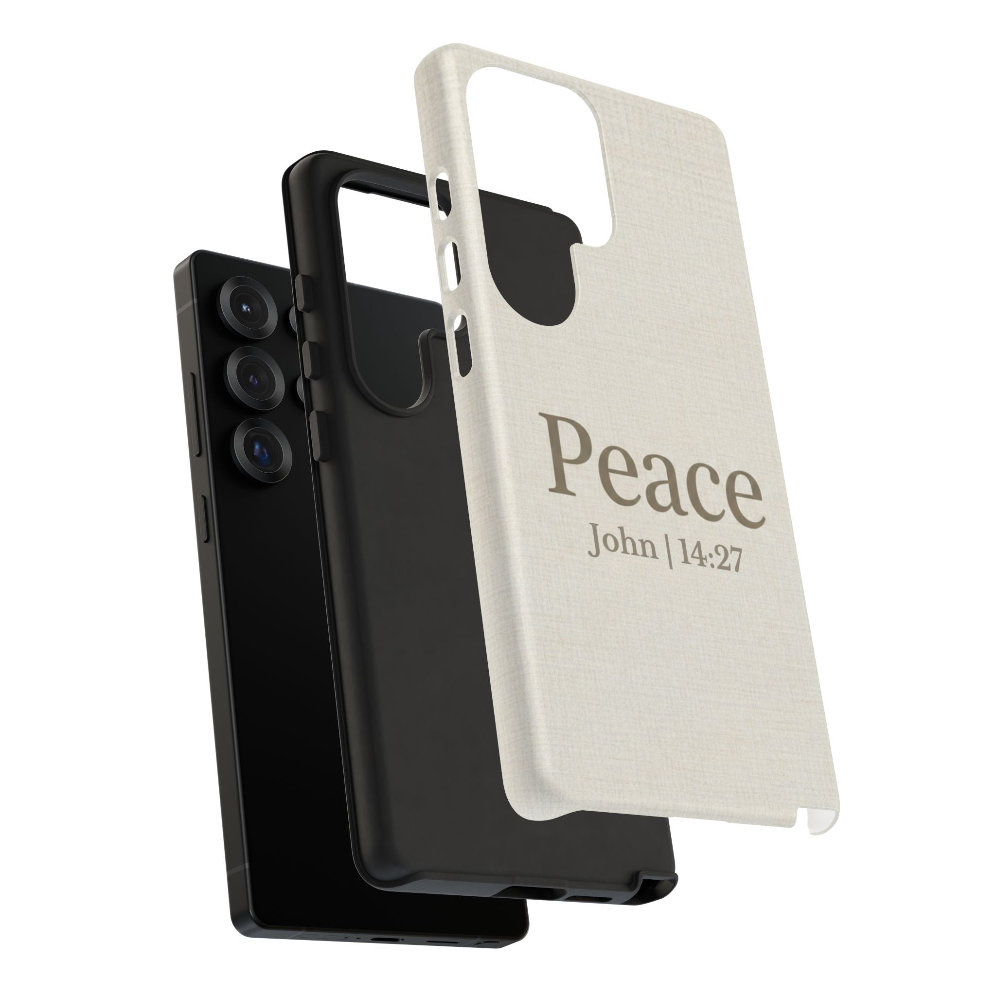 Peace (John 14:27) Phone Case — Minimalist Christian Scripture iPhone & Android Cover