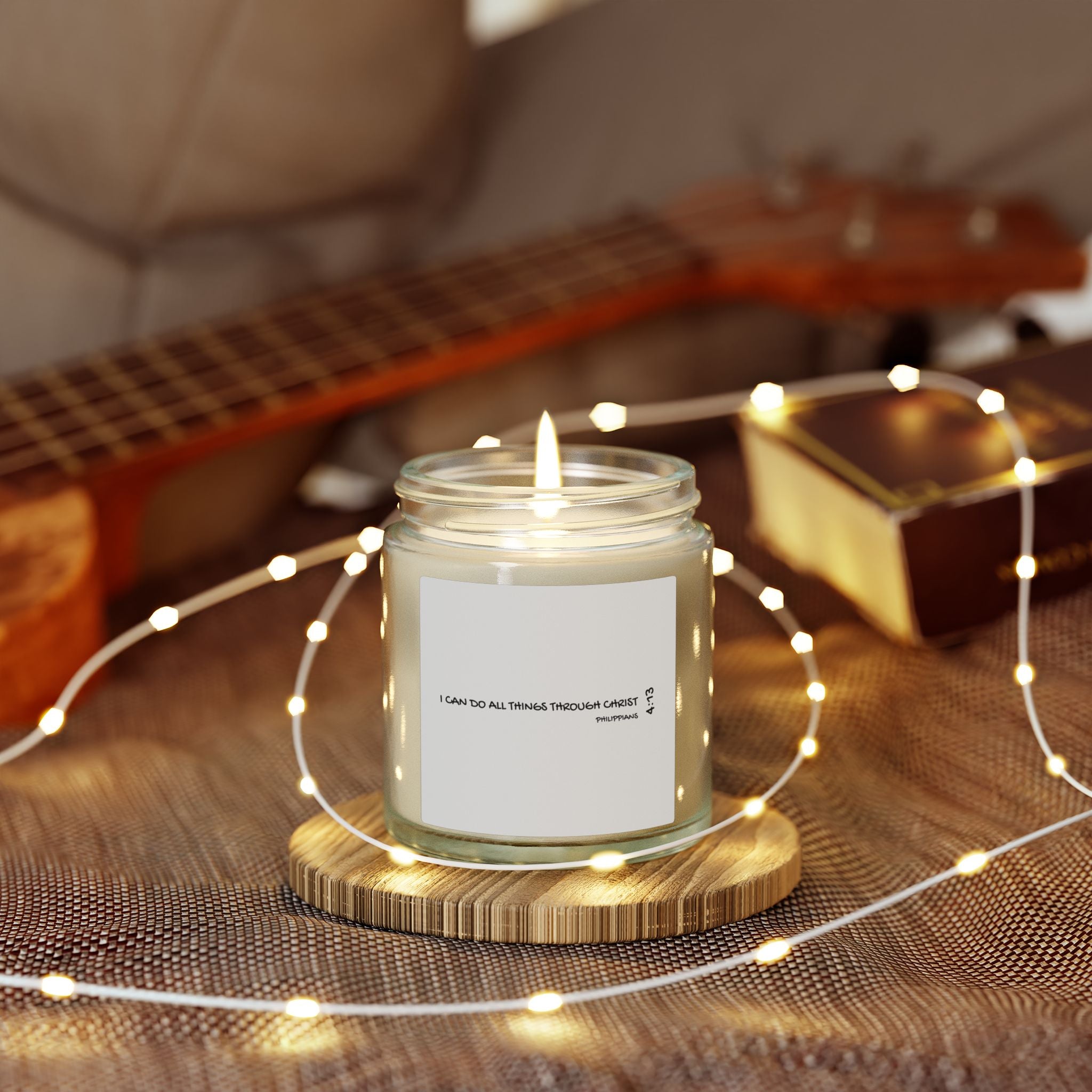 Coconut Apricot and Other Scented Candle (4oz/9oz) — Faith Inspirational 'I Can Do All Things' Jar Candle