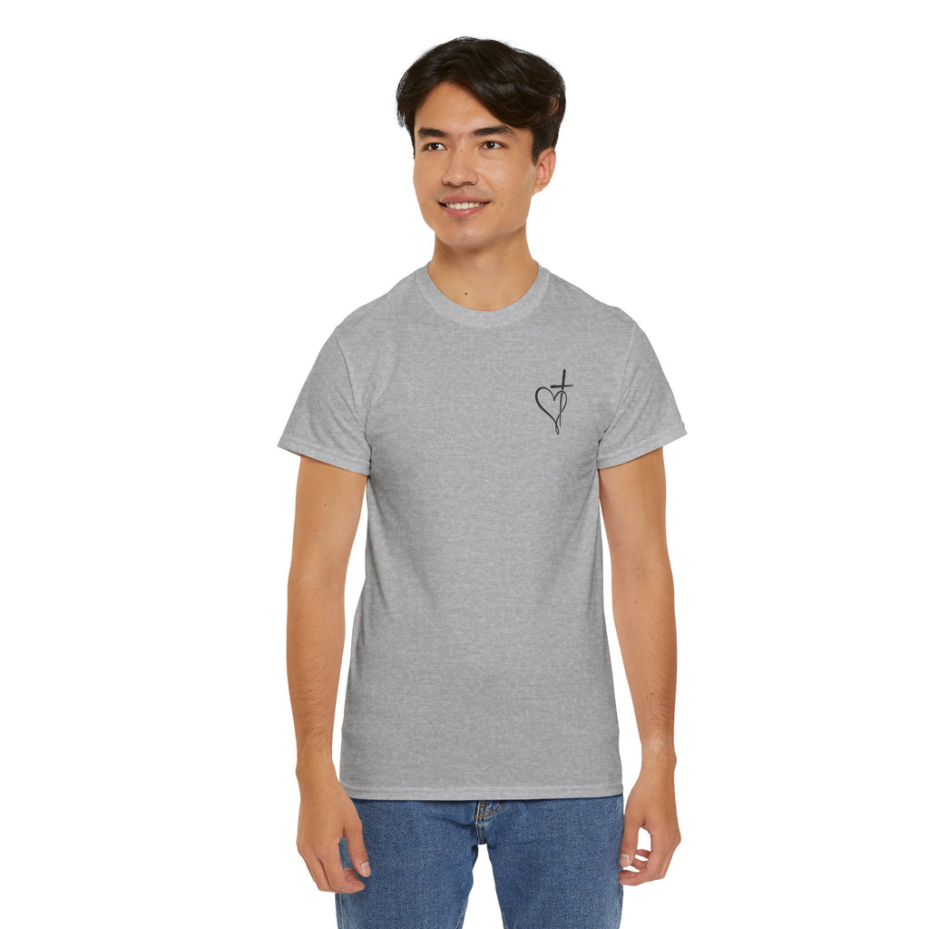 Loved Beyond Measure Tee — Christian Faith Heart Cross T-Shirt (Ephesians 3:18)