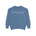 Sunday Is Coming Easter Sweatshirt — Inspirational Script Crewneck  - Scripture Matthew 28:6