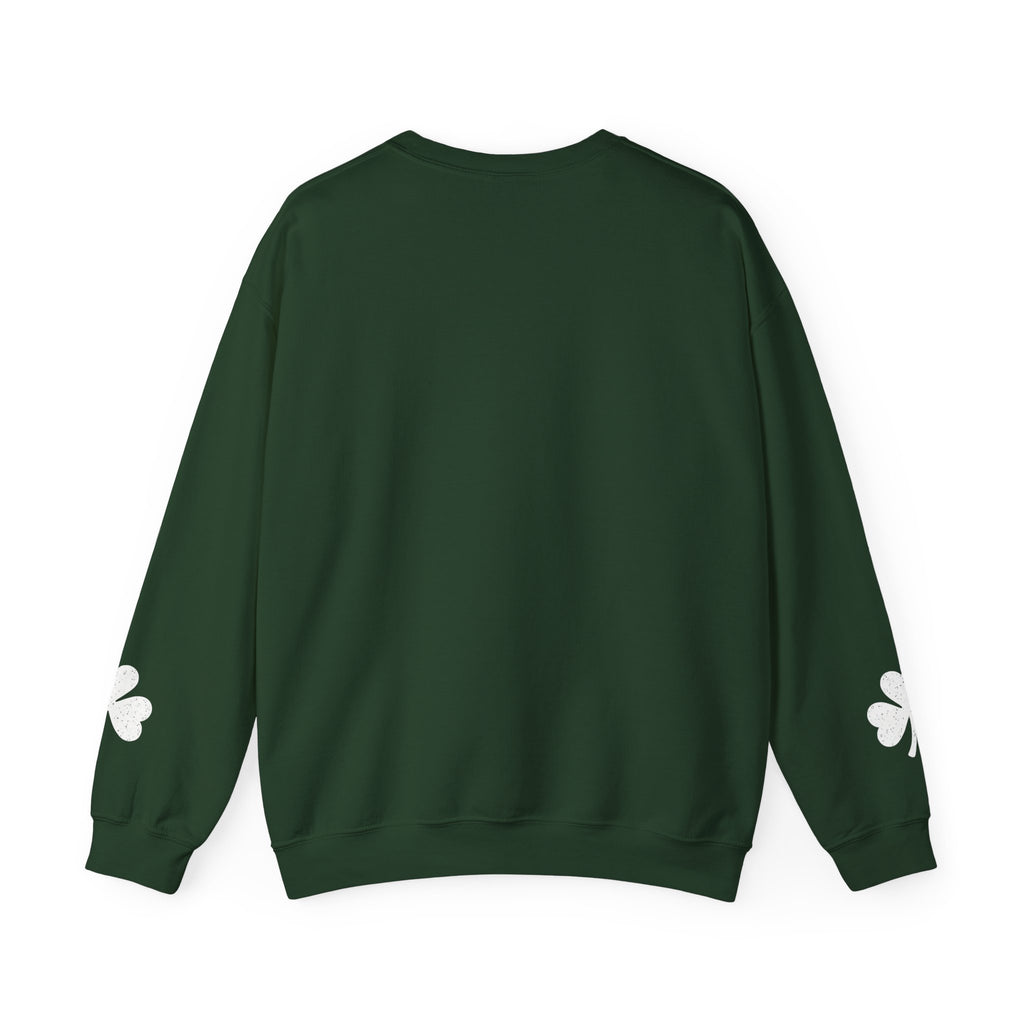 Shamrock Crewneck Sweatshirt – Distressed Green Clover St. Patrick’s Day Pullover