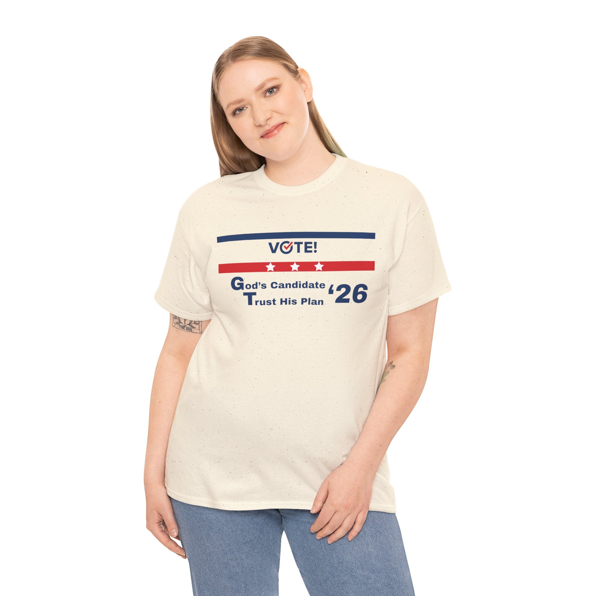Political Vote '26 T‑Shirt — "God's Candidate Trust His Plan" Patriotic Tee