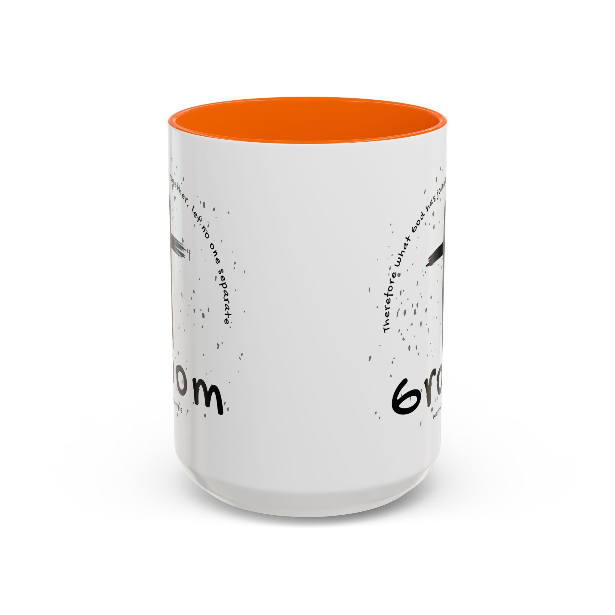 Groom Faith Coffee Mug – Cross & Matthew 19:6 Wedding Gift