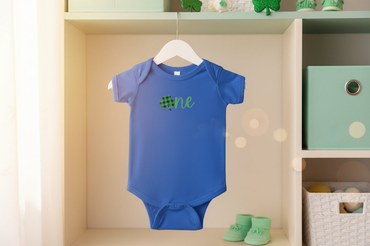 St. Patrick's Day Baby Bodysuit – "One" Shamrock First Birthday Outfit
