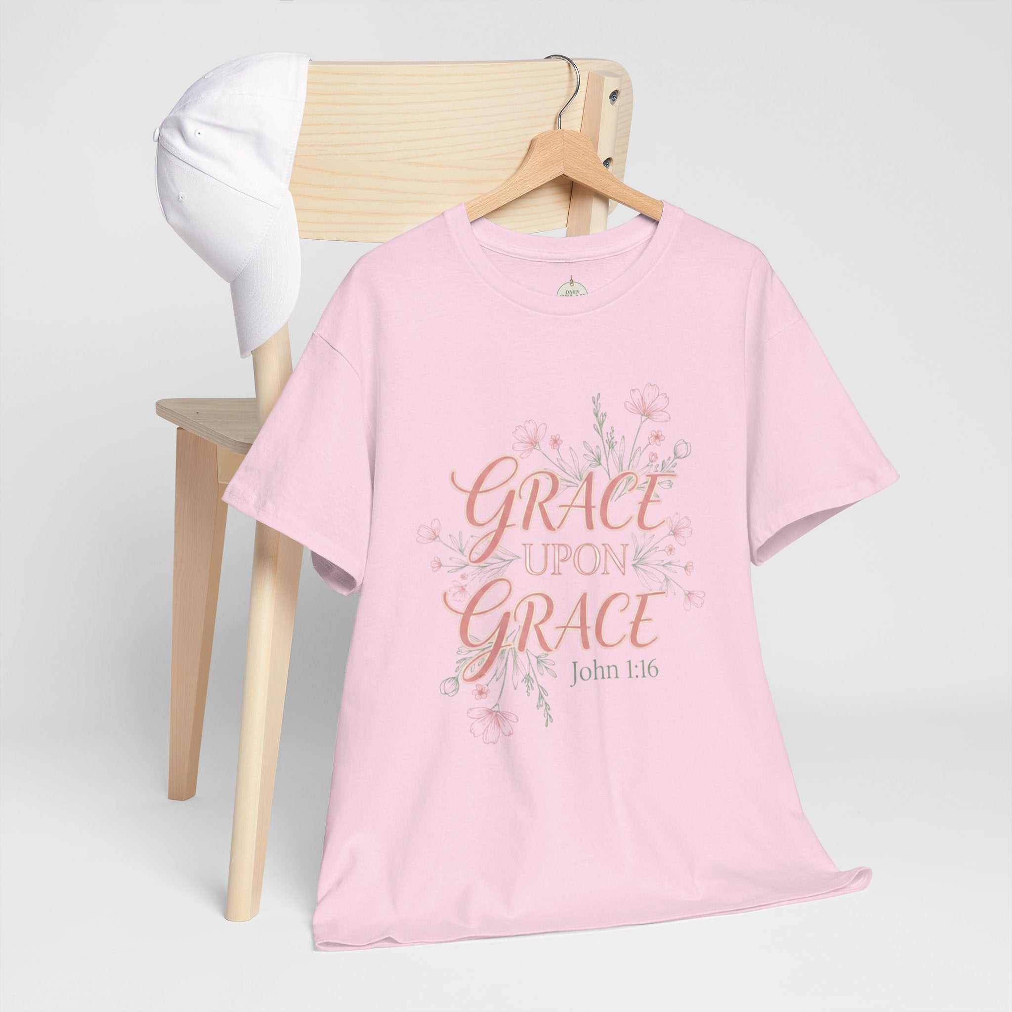 Grace Upon Grace Tee — John 1:16 Floral Christian T-Shirt