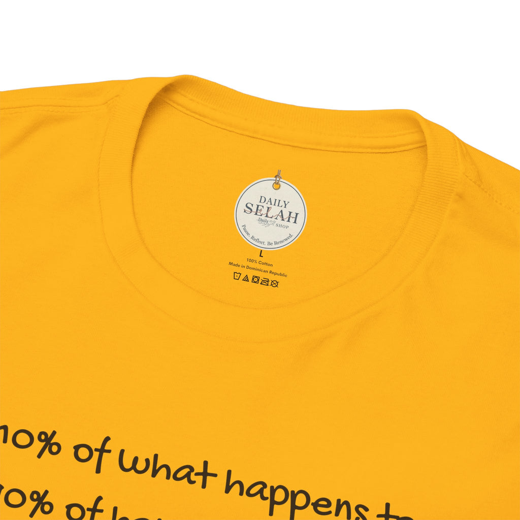 Bible Verse T‑Shirt – "Life is 10% of what happens to you" James 1:2-1 Inspirational Tee