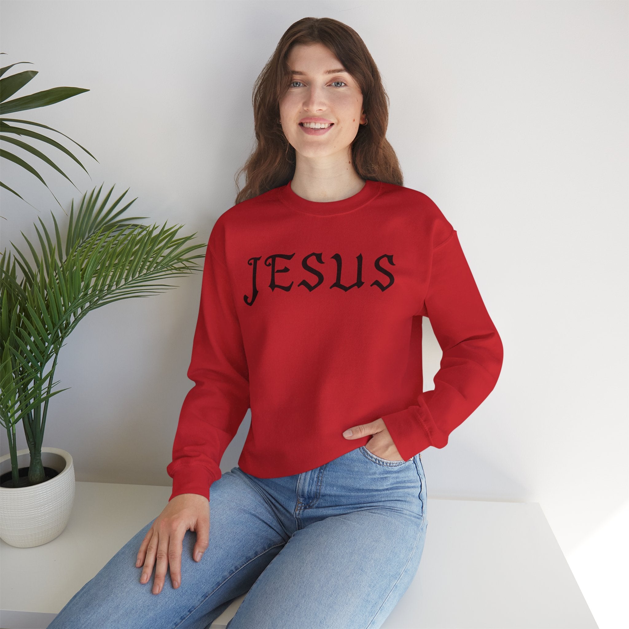Jesus Crewneck Sweatshirt — Minimal Christian Faith Pullover