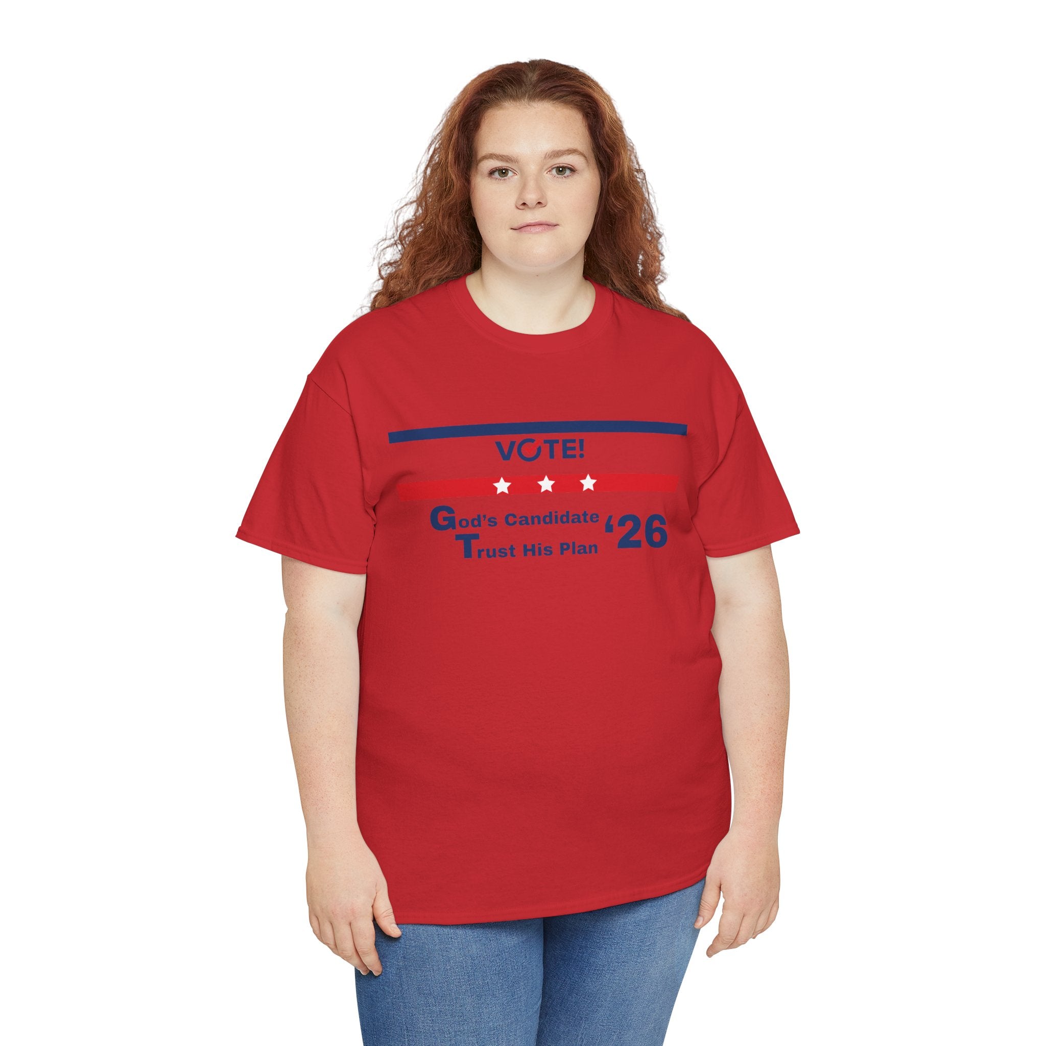 Political Vote '26 T‑Shirt — "God's Candidate Trust His Plan" Patriotic Tee