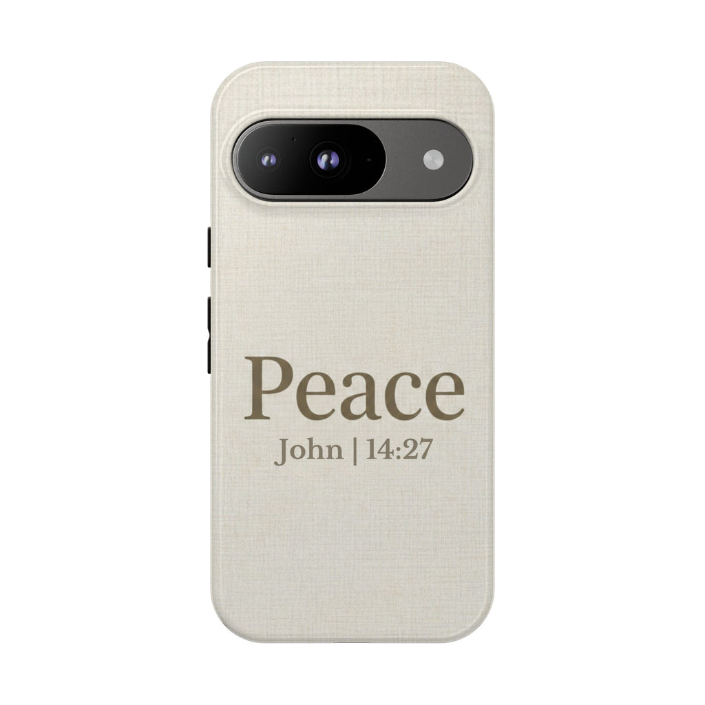 Peace (John 14:27) Phone Case — Minimalist Christian Scripture iPhone & Android Cover