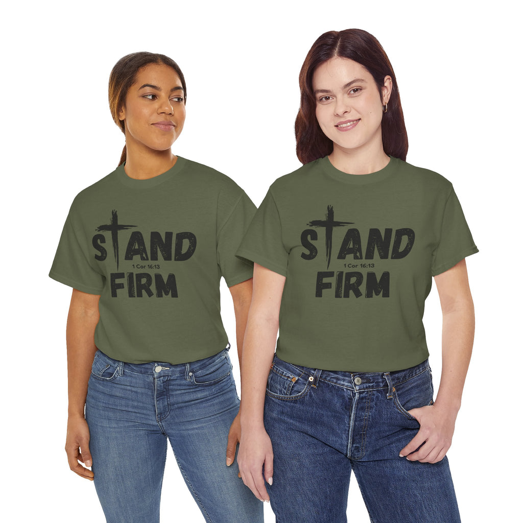Stand Firm T-Shirt — Christian Faith Tee with Cross & 1 Cor 16:13 Inspirational Design