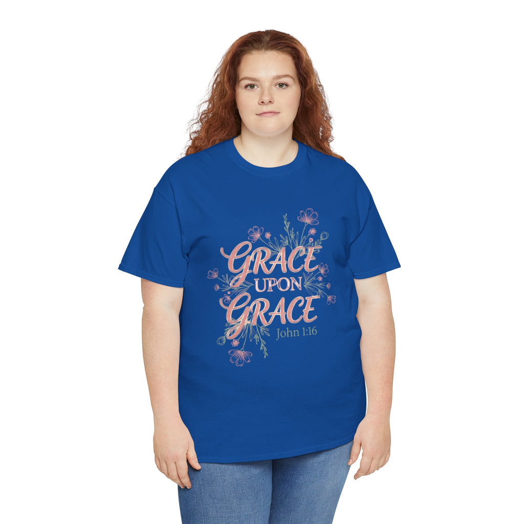 Grace Upon Grace Tee — John 1:16 Floral Christian T-Shirt