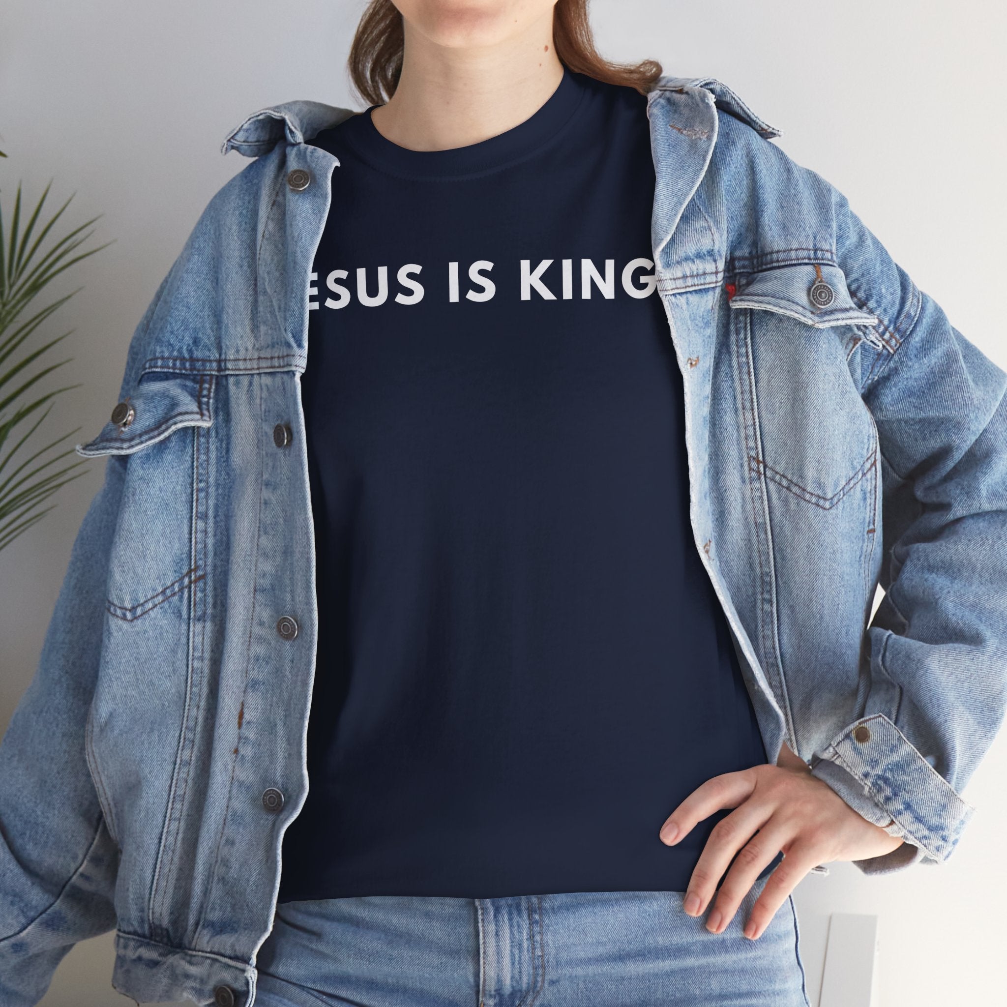 Jesus Is King Tee - Christian Faith White Cotton T-Shirt