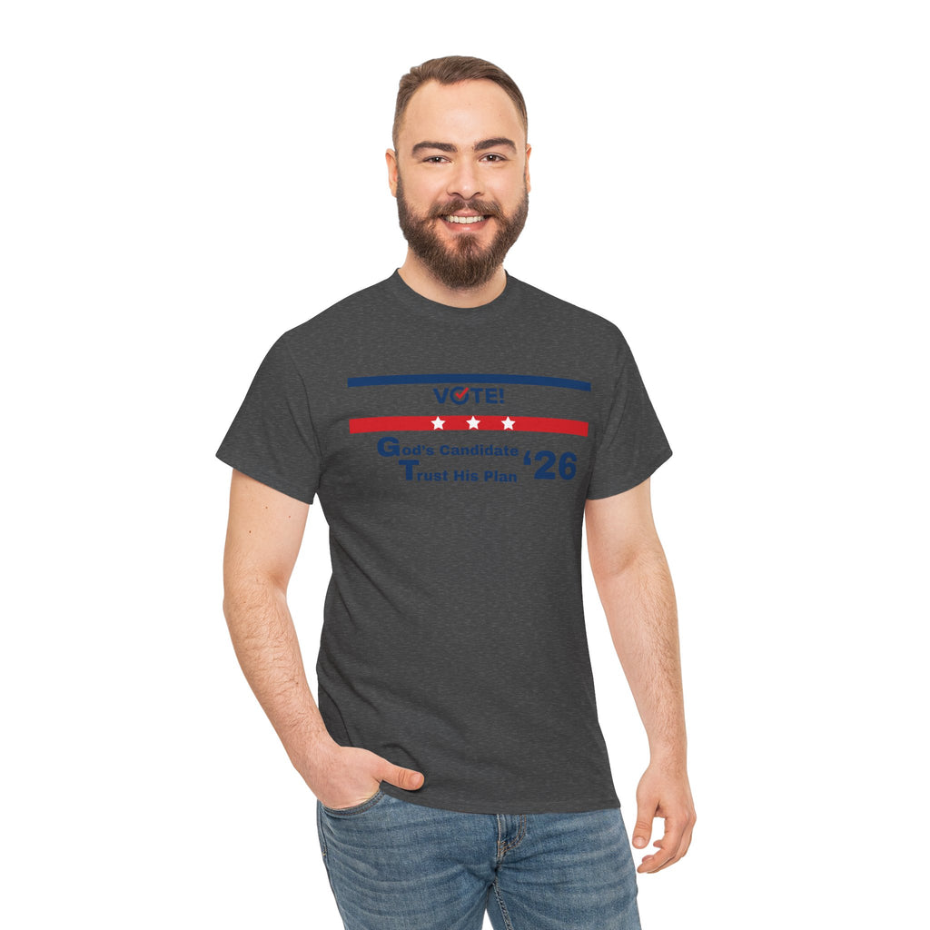 Vote! Gods Candidate Trust His Plan T-Shirt  - Election 2026 Faith Shirt, Christian Political Shirt