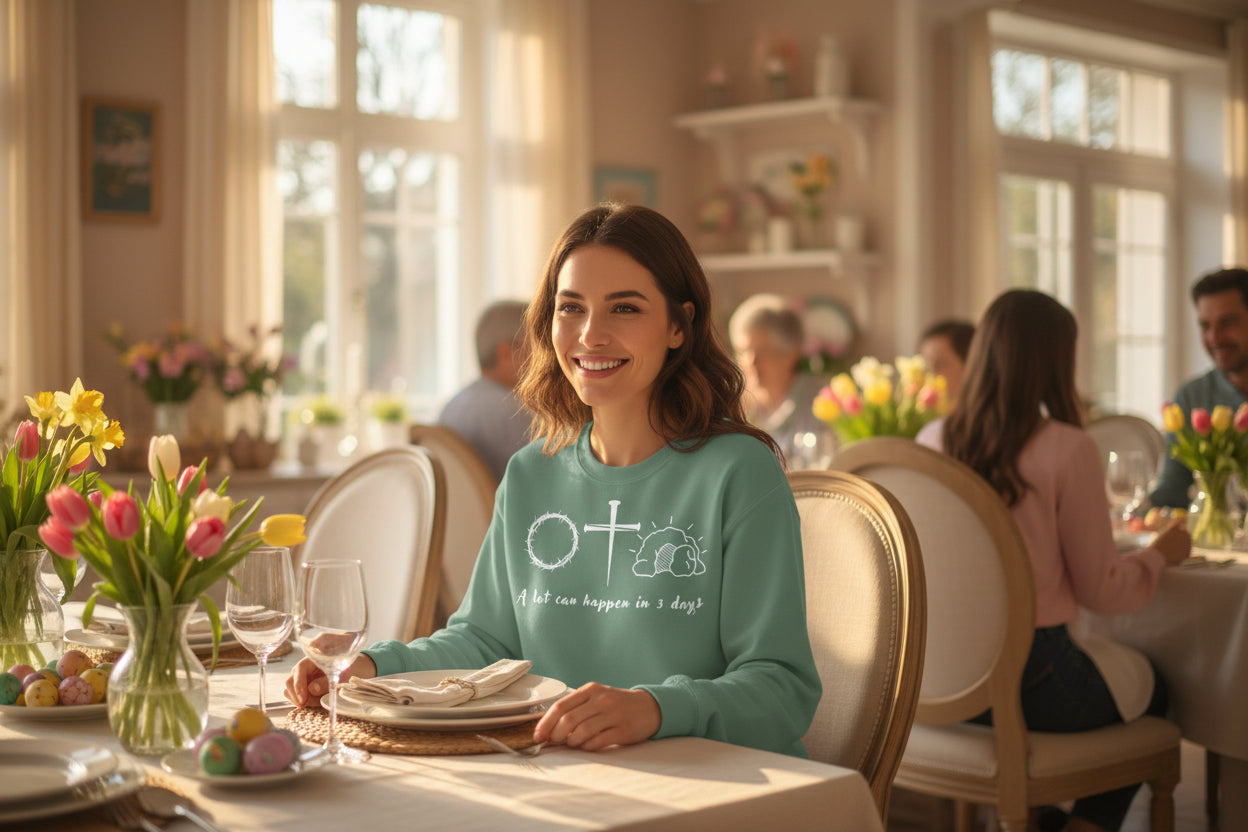 Easter "A Lot Can Happen in 3 Days" Sweatshirt Resurrection Sunday