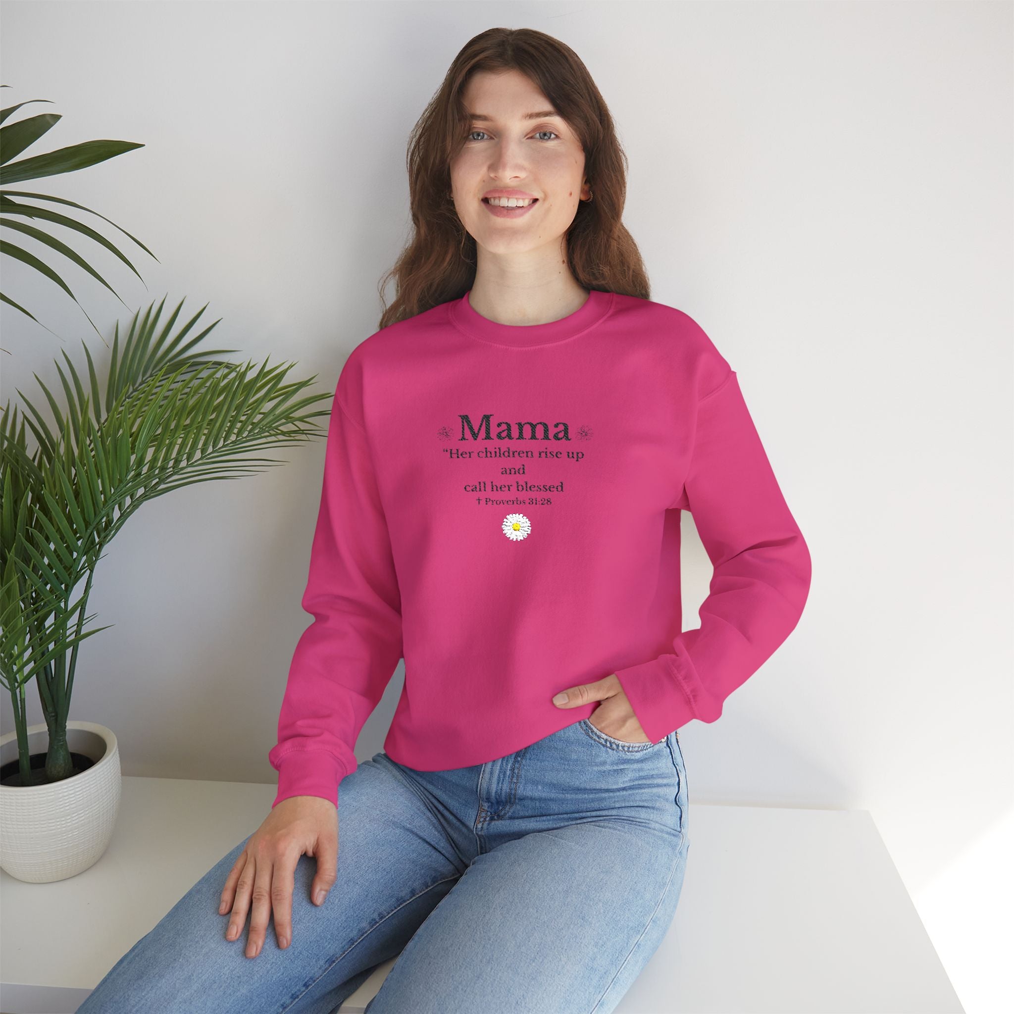 Mama Sunshine Crewneck Sweatshirt — "Mama the sunshine in my soul" Cozy Mom Gift - Embroidered