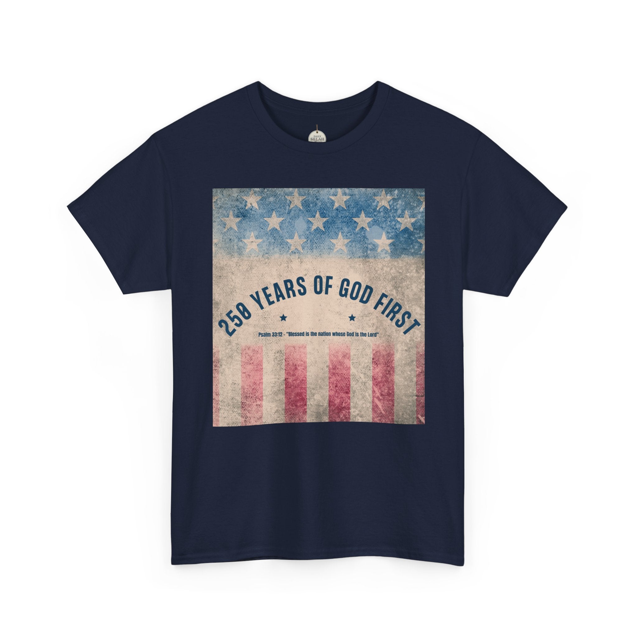 God First 250 Years Vintage American Flag  and Patriotic T-Shirt