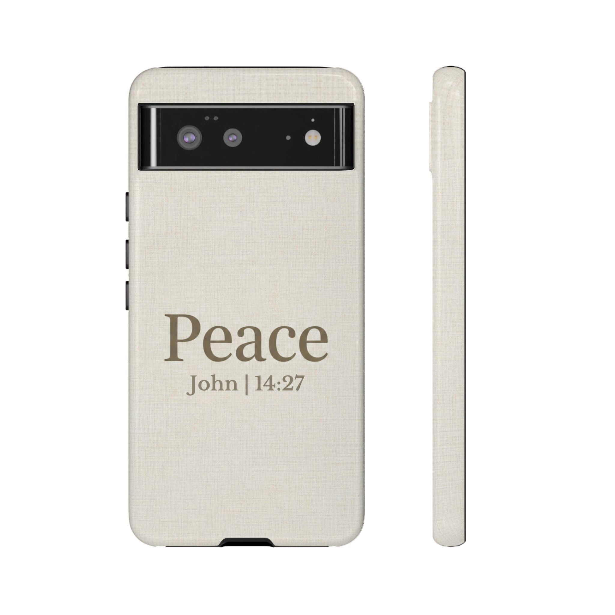 Peace (John 14:27) Phone Case — Minimalist Christian Scripture iPhone & Android Cover