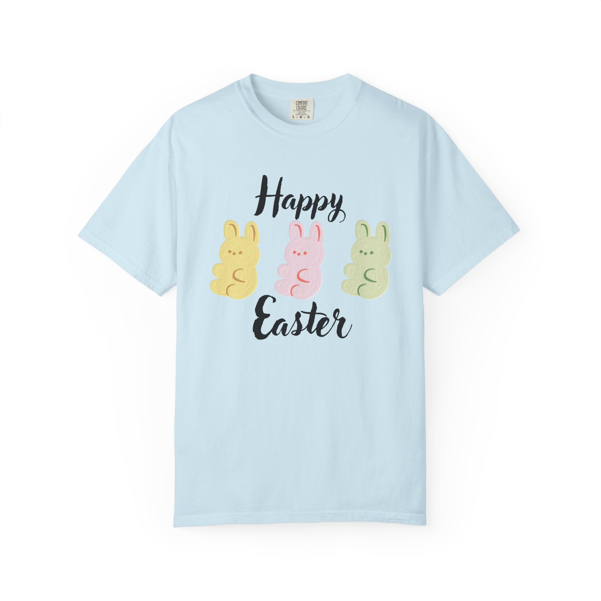 Happy Easter T-Shirt — 3 Pastel Bunny Peeps Spring Holiday Tee