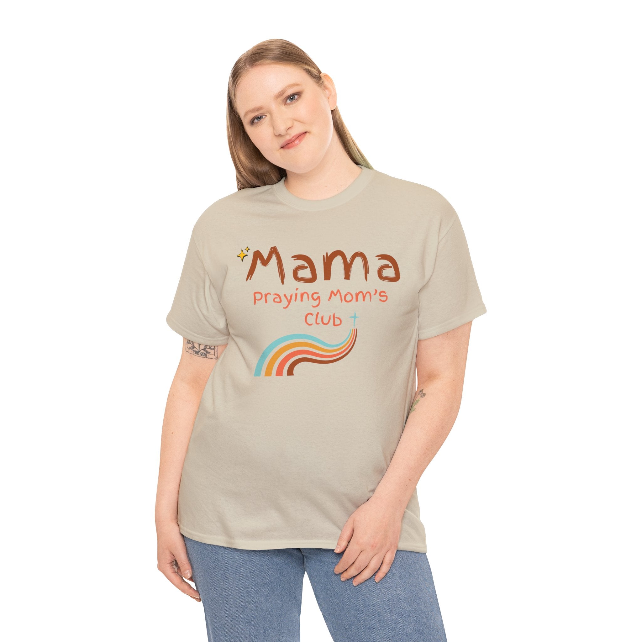 Mama Praying Mom's Club Tee — Inspirational Christian Mama T-Shirt with Rainbow - Mother's Day Gift