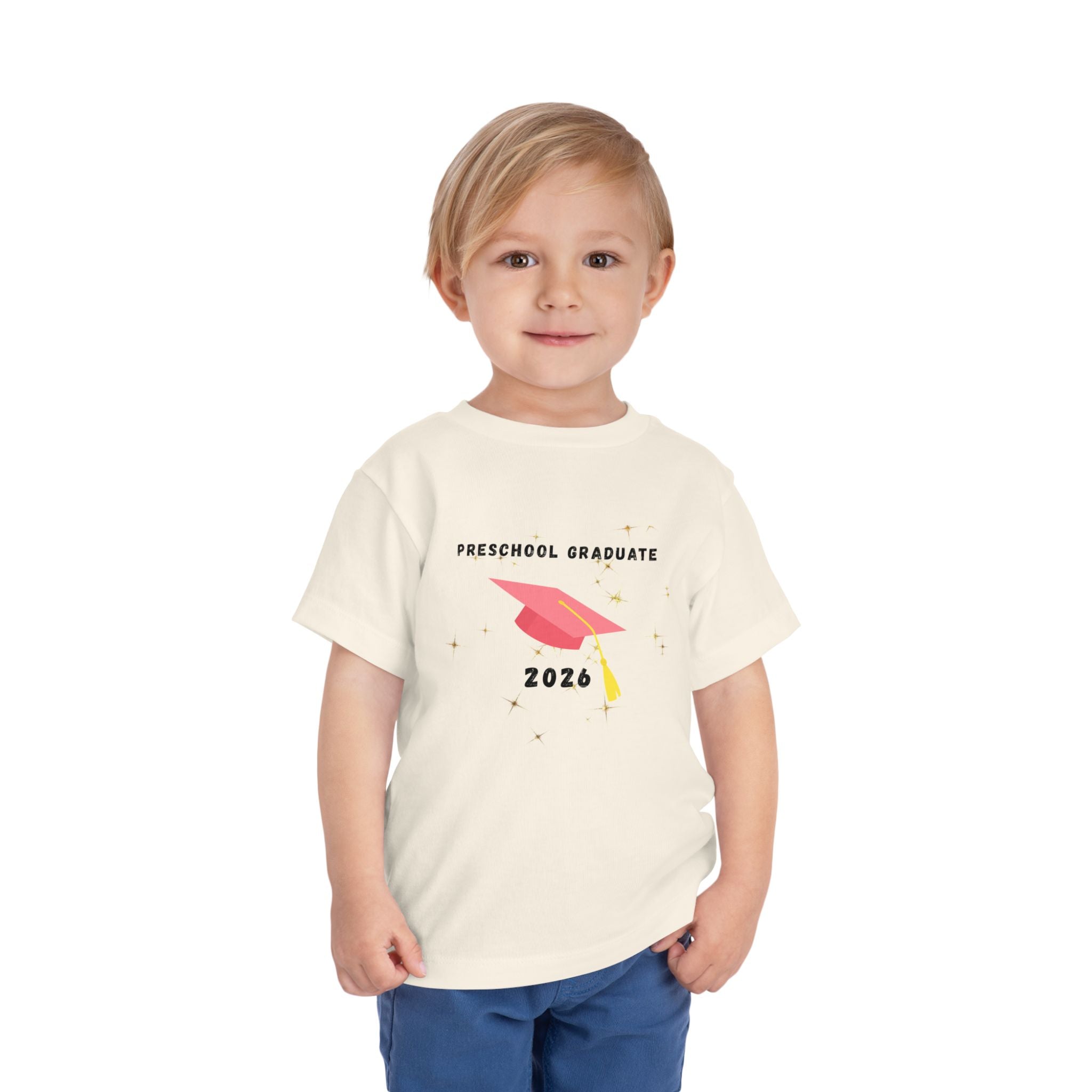 Preschool Graduate 2026 Toddler Tee — Pink Graduation Cap Shirt