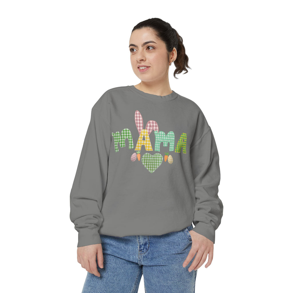 Comfort Colors - Mama Bunny Sweatshirt — Easter Plaid Mom Pullover