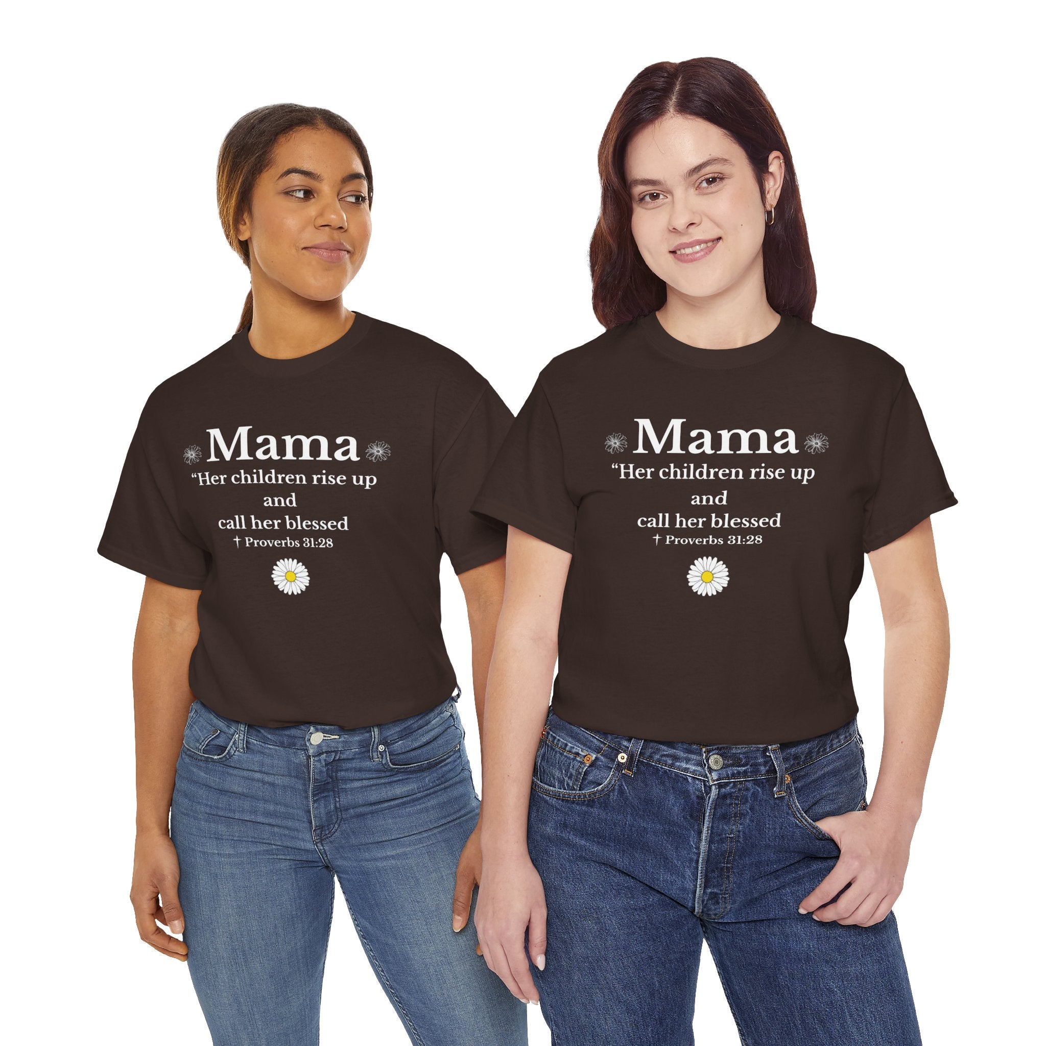 Mama Proverbs 31:28 T‑Shirt — 'Her children rise up and call her blessed' Floral Mom Tee - Mother's Day Gift